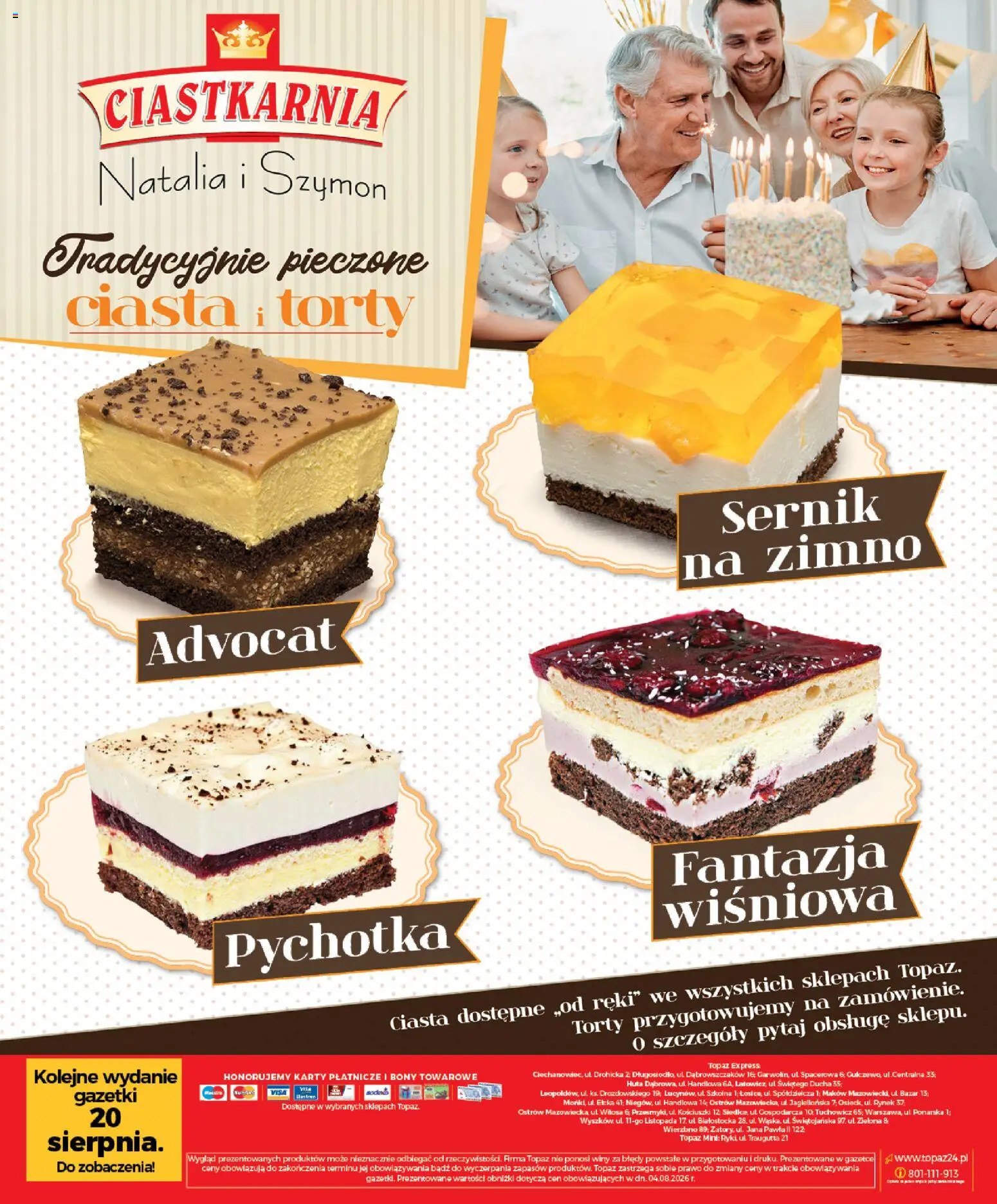 Topaz gazetka - Express od 13.08.2026 | Strona: 28 | Produkty: Sernik na zimno