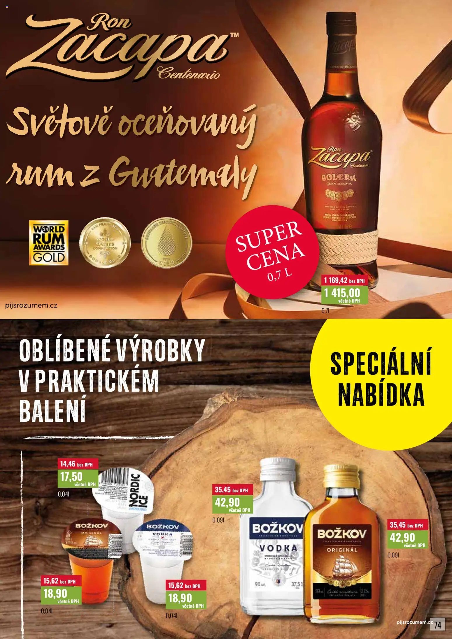 Ratio leták od 01.05.2026 | Strana: 75 | Produkty: Rum, Vodka, Božkov, Zacapa