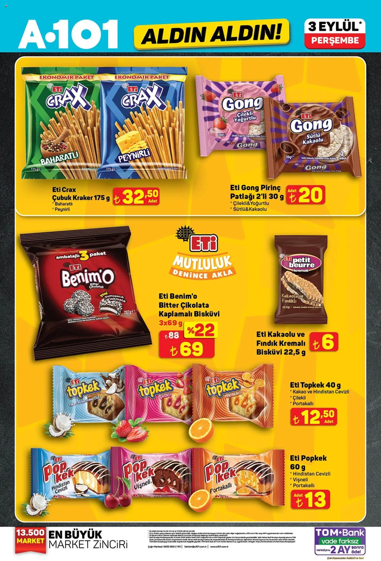 A101 - Katalog Aldın Aldın - 03 Eylül 2026 tarihinden itibaren geçerlidir | Sayfa: 10 | Ürünler: Çikolata, Pirinç, Fındık, Bisküvi