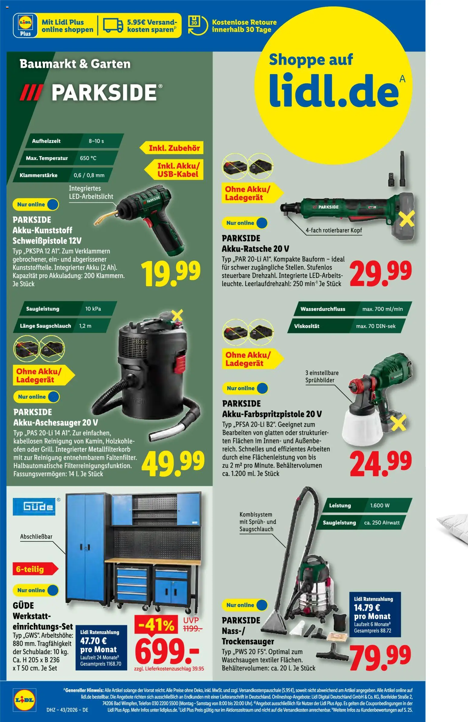 Lidl Německo leták od 19.10.2026 | Strana: 50 | Produkty: Parkside, Telefon