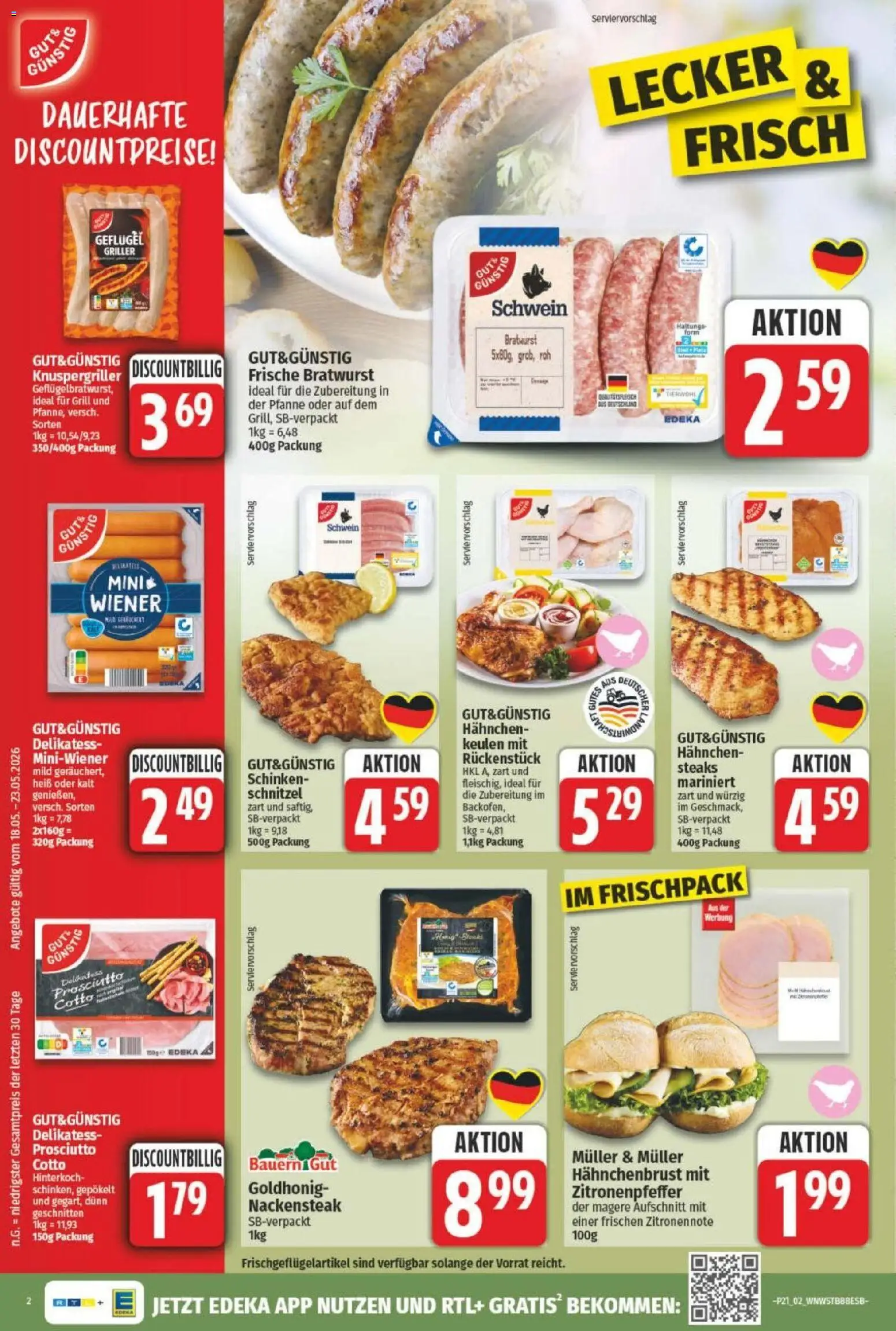 NP Discount Prospekt – gültig ab 18.05.2026 | Seite: 4 | Produkte: Schnitzel, Schinken, Griller, Hahnchenbrust