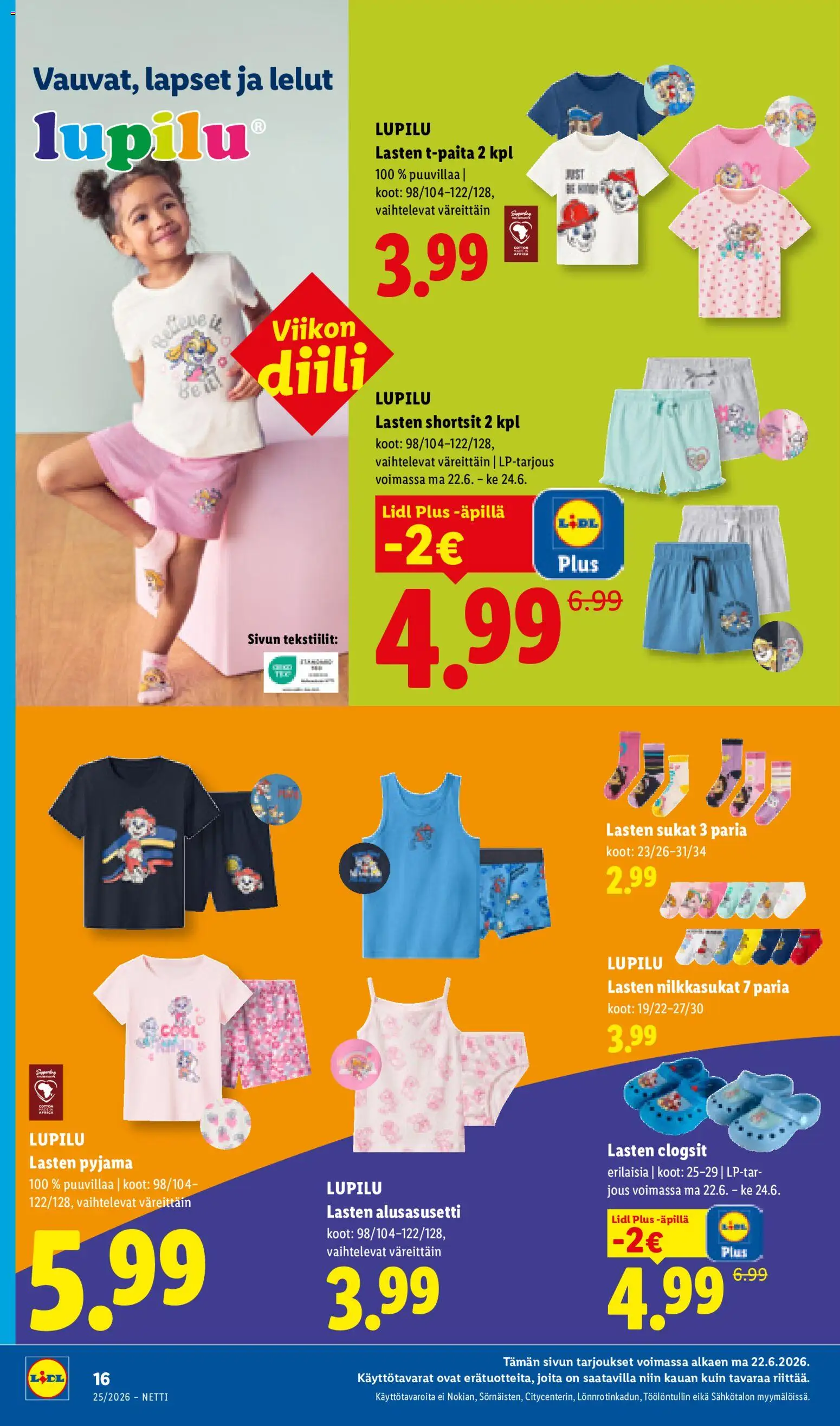 Lidl tarjoukset – voimassa 17.06.2026 alkaen | Sivu: 28 | Tuotteet: Shortsit, Sukat, Pyjama