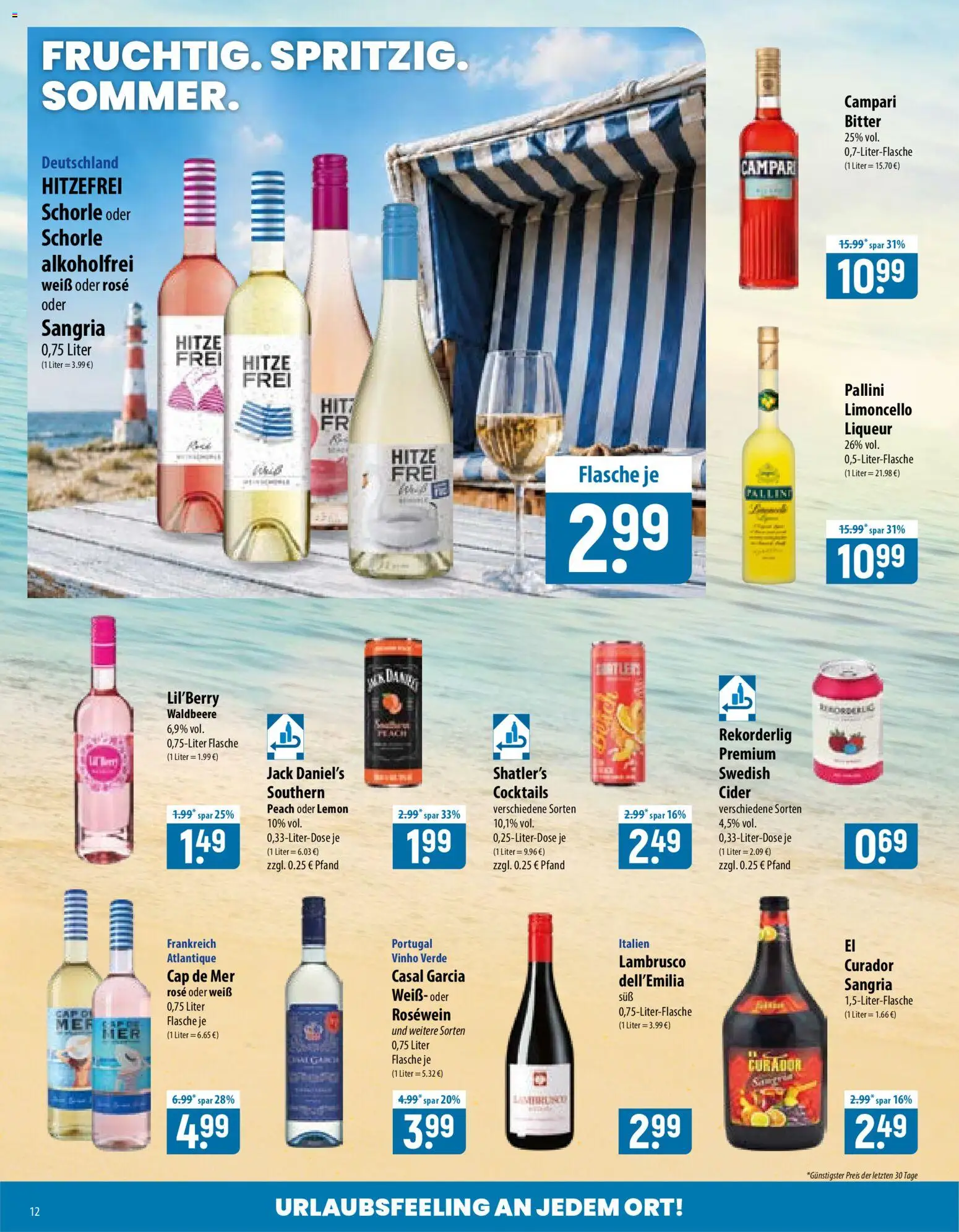 Famila Prospekt – gültig ab 27.07.2026 | Seite: 12 | Produkte: Rosewein, Campari, Jack Daniel's, Limoncello