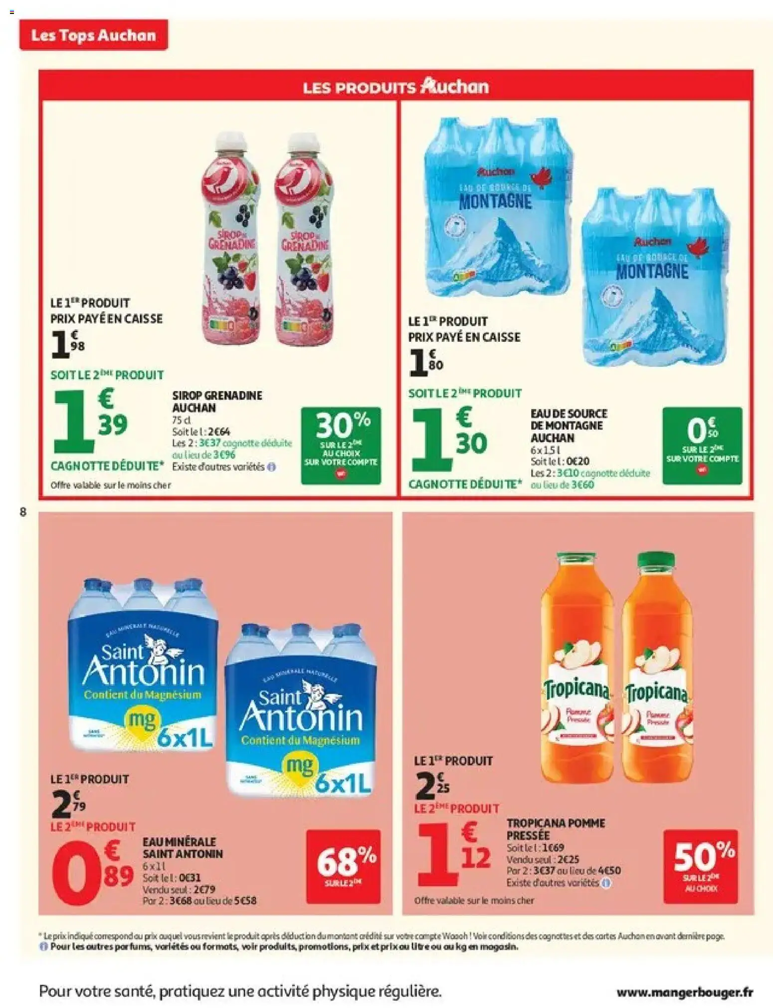 {H1} | Page: 8 | Produits: Eau minérale, Sirop, Eau de source, Jus