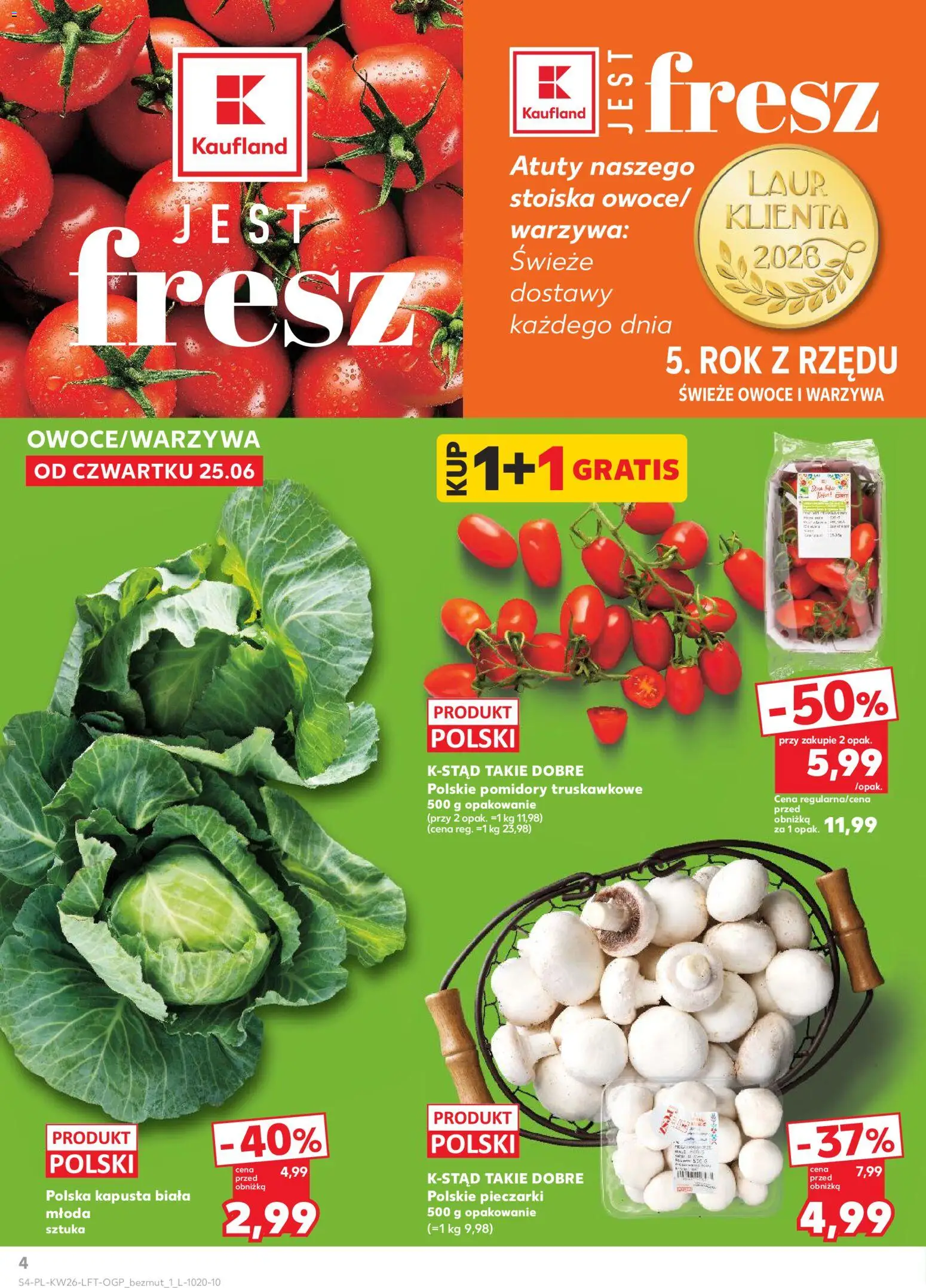 Kaufland Polsko leták od 25.06.2026 | Strana: 4 | Produkty: Kapusta