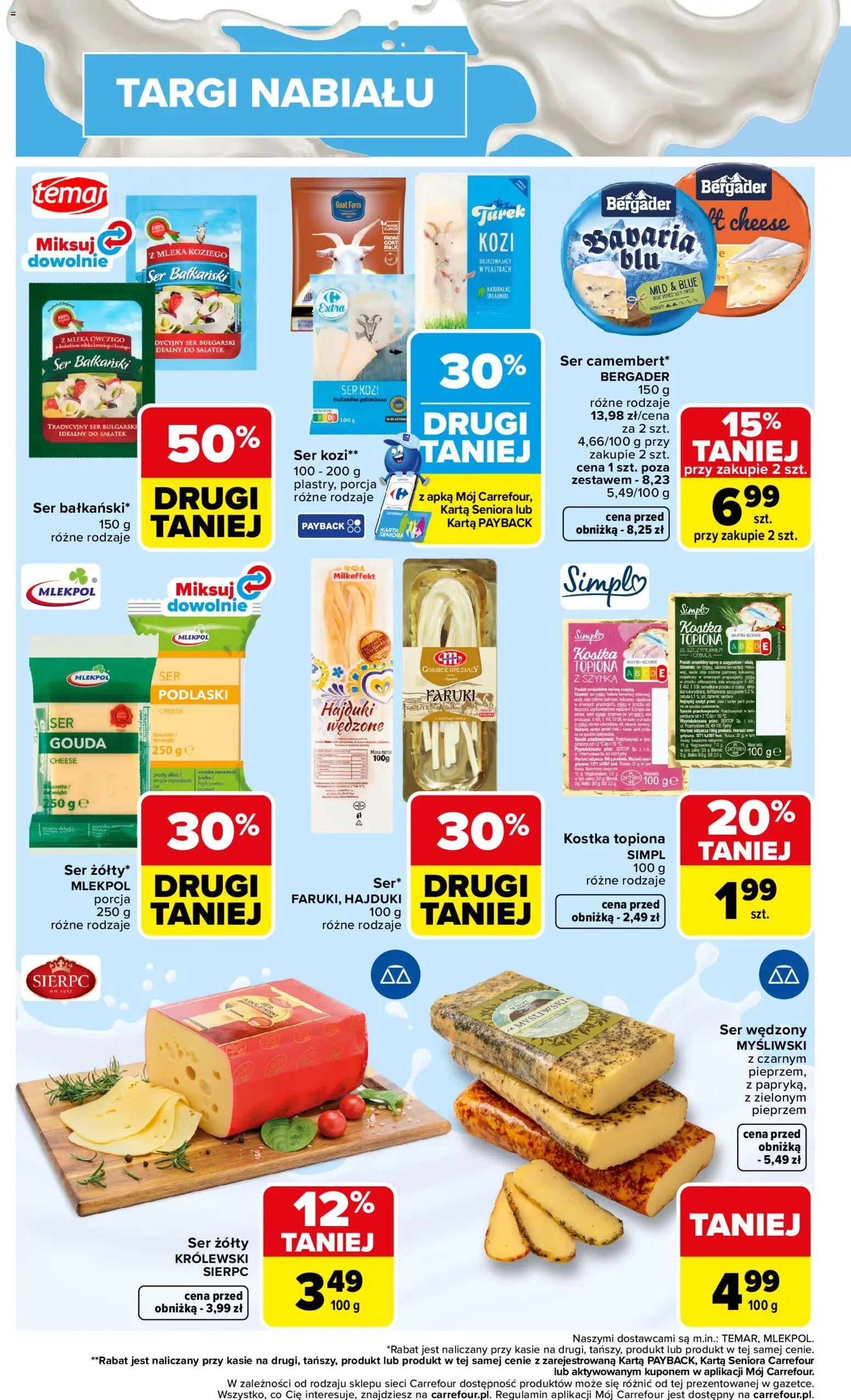 Carrefour gazetka - Targi nabiału od 18.05.2026 | Strona: 2 | Produkty: Ser żółty, Szynka wieprzowa, Ser, Przyprawy