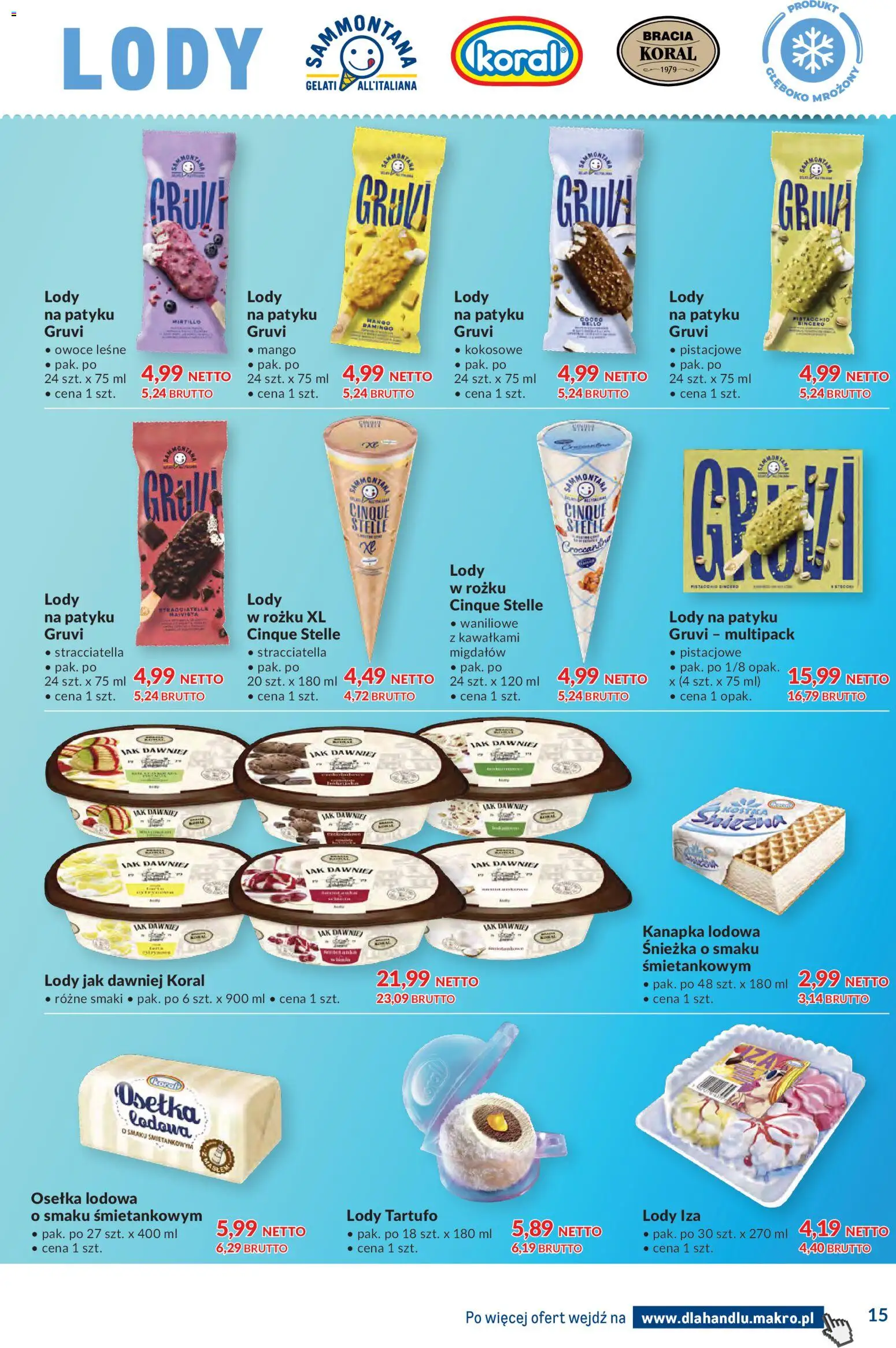Makro gazetka - Dystrybucja do sklepów od 01.09.2026 | Strona: 15 | Produkty: Osełka, Owoce leśne, Śnieżka, Lody
