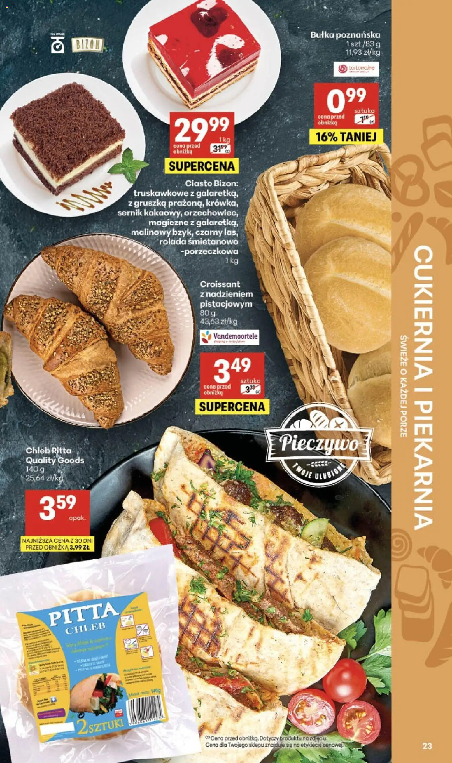 Delikatesy Centrum gazetka - Sklepy Własne od 27.08.2026 | Strona: 23 | Produkty: Pieczywo, Gruszka, Ciasto, Bułka poznańska