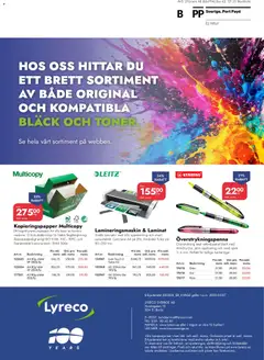 Lyreco erbjudanden - Förhandsvisning av reklamblad från butik Lyreco aktuell från 06.04.2026 | Sida: 36 | Produkter: Lamineringsmaskin, Galler, Kopieringspapper, Överstrykningspenna