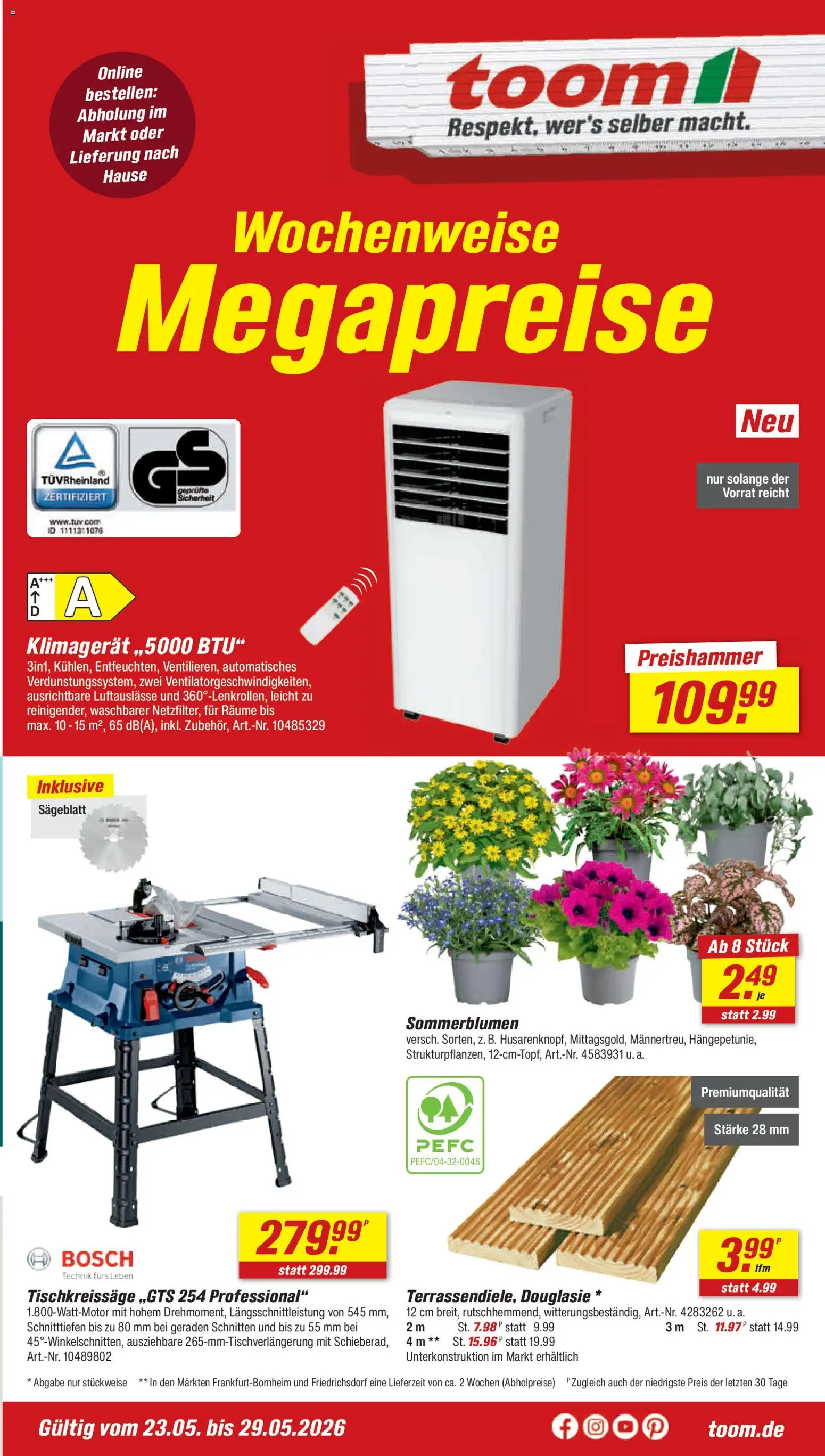Toom Baumarkt Prospekt | 23.05.2026 | Wie erhält man einen begrenzten Rabatt? | Deutschland