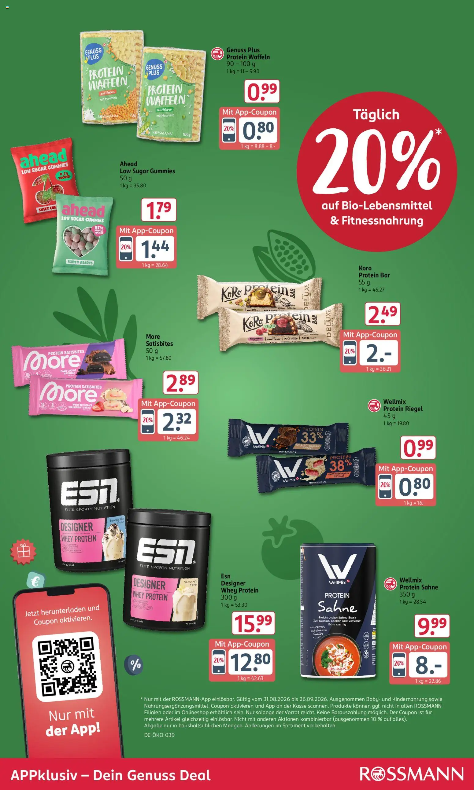 Rossmann Prospekt – gültig ab 31.08.2026 | Seite: 8 | Produkte: Waffeln, Zucker, Sahne, Erbsen