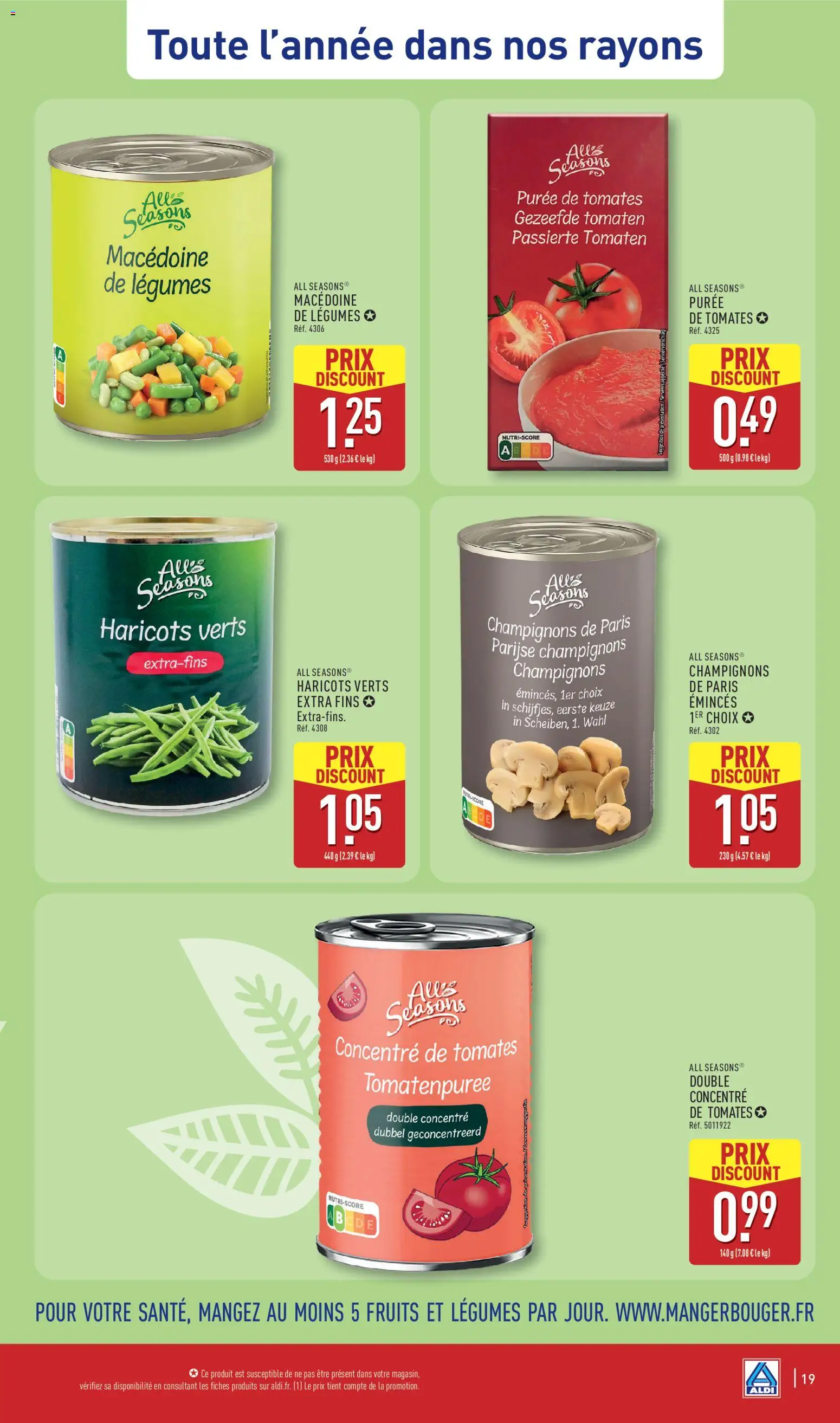 {H1} | Page: 23 | Produits: Haricots verts, Fruits, Tomates, Haricots