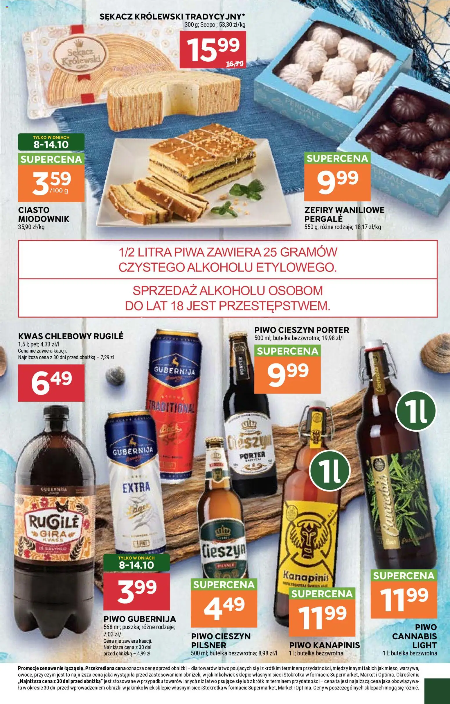Stokrotka gazetka od 08.10.2026 | Strona: 33 | Produkty: Stokrotka, Kwas chlebowy, Piwo, Miodownik