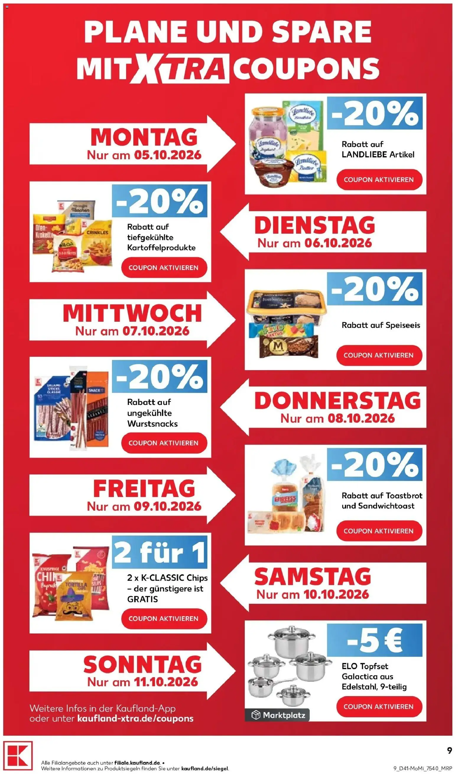 Prospekt Kaufland ab 05.10.2026 » Angebote Online zum Blättern | Seite: 9 | Produkte: Toastbrot, Chips