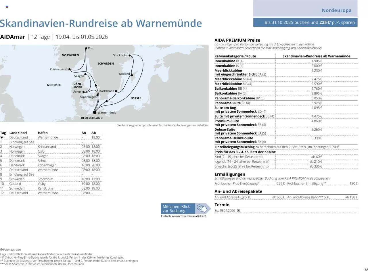 Aida Sommer 2026 – gültig ab 01.03.2026 | Seite: 38 | Produkte: Bett