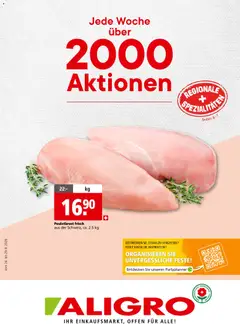 Aligro aktionen 2000 Aktionen Schlieren, Gossau SG, Frauenfeld, Rapperswil-Jona, Sargans, Bern ab 24.08.2026 gültig