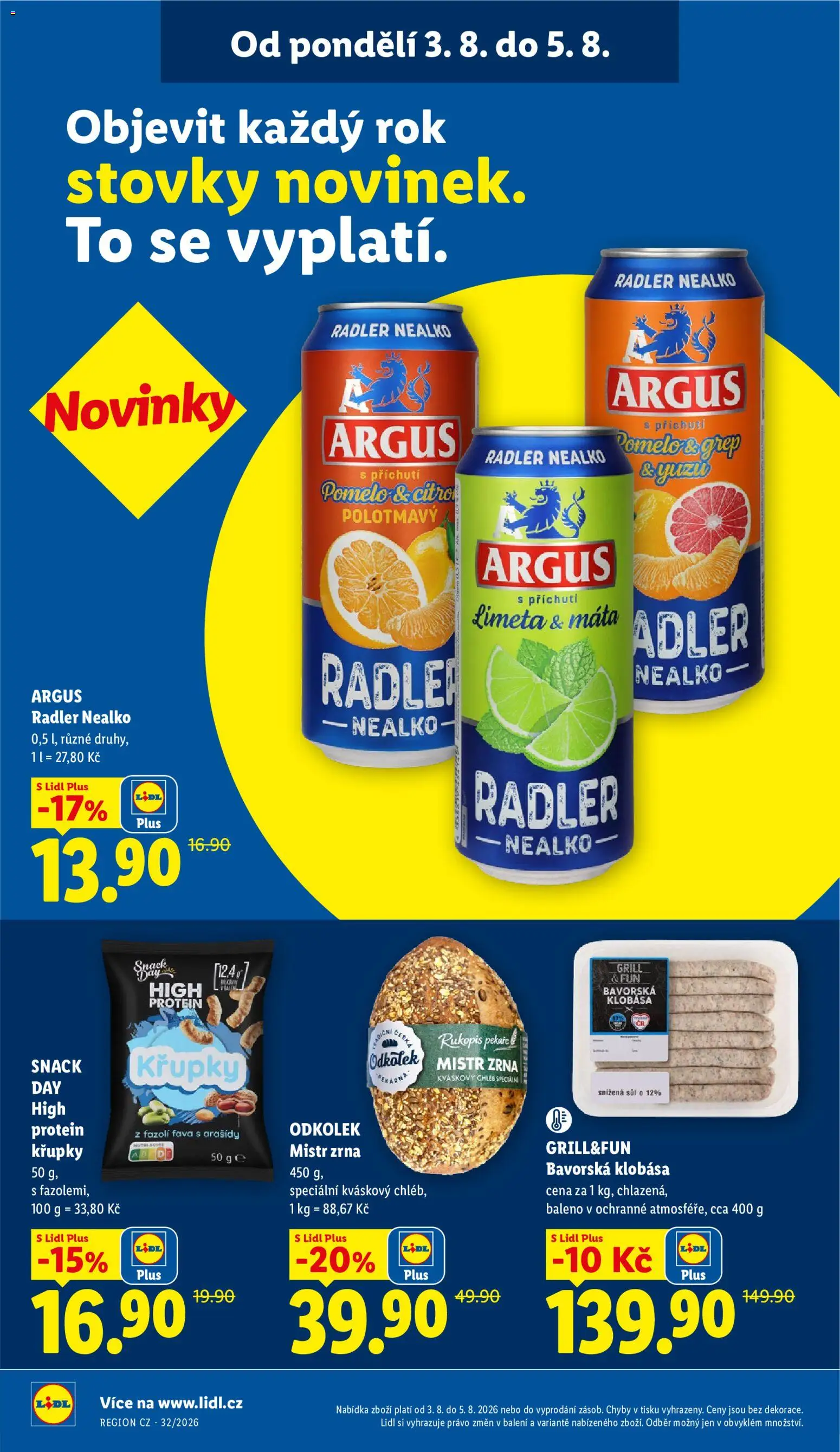 Lidl leták od 03.08.2026 | Strana: 32 | Produkty: Kváskový chléb, Křupky, Protein, Sůl
