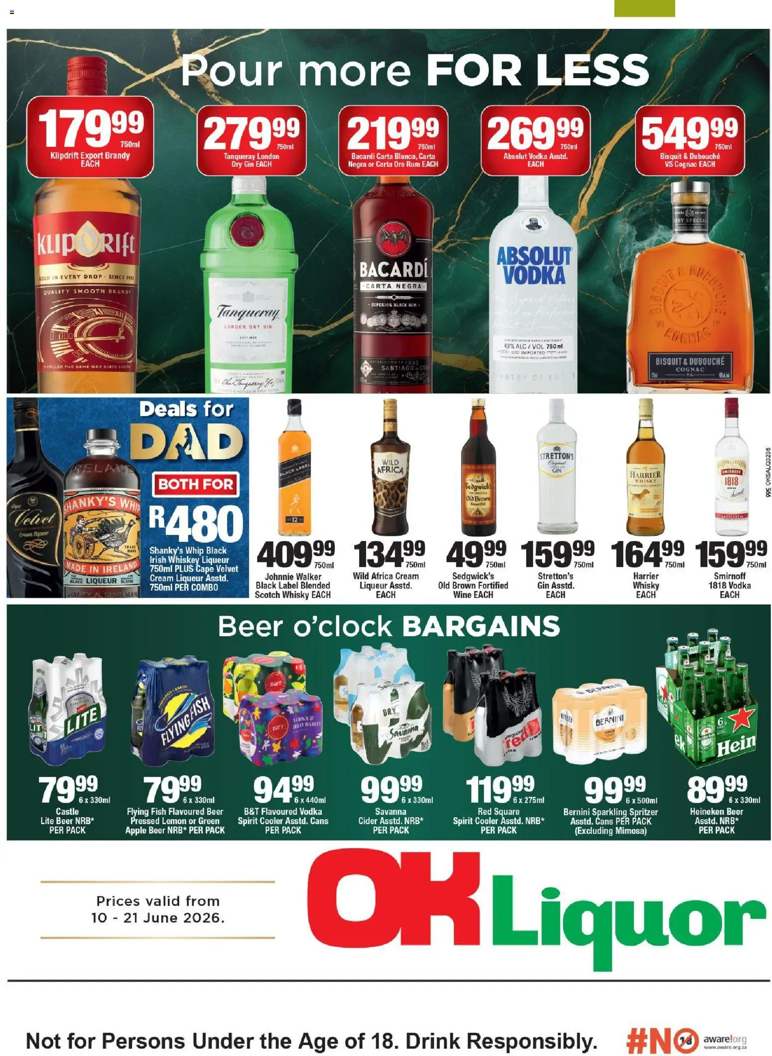 New OK Foods catalogue – valid from 10.06.2026 | Page: 1 | Products: Cider, Cooler, Vodka, Ensalada de quino
