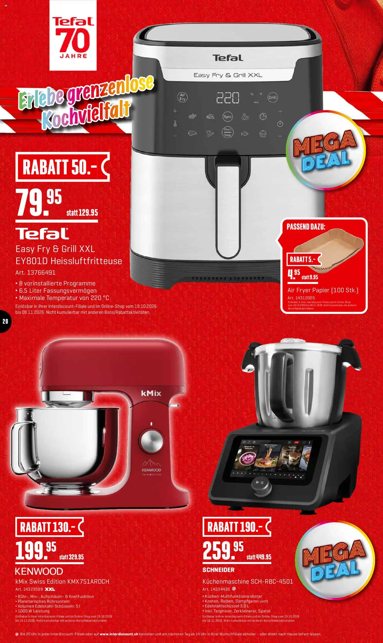 Interdiscount aktionen – gültig ab 19.10.2026 | Seite: 20 | Produkte: Uhr, Heißluftfritteuse, Grill