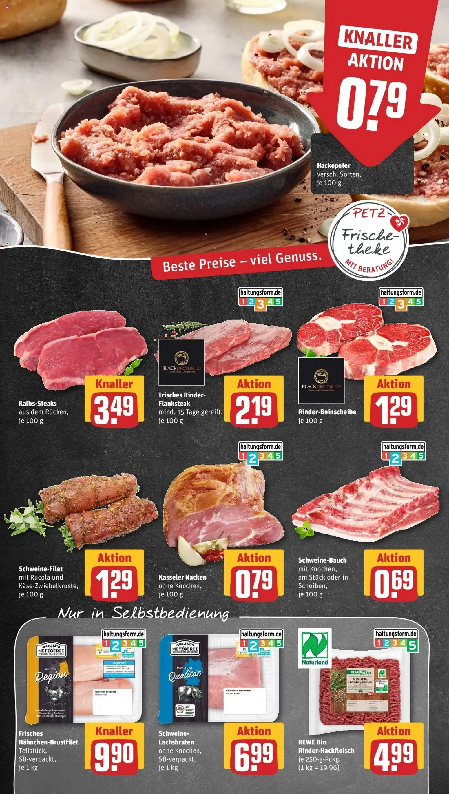 REWE Prospekt ab 19.10.2026 zum Blättern » Angebote | Seite: 10 | Produkte: Schweinebauch, Rucola, Kasseler nacken, Hackfleisch