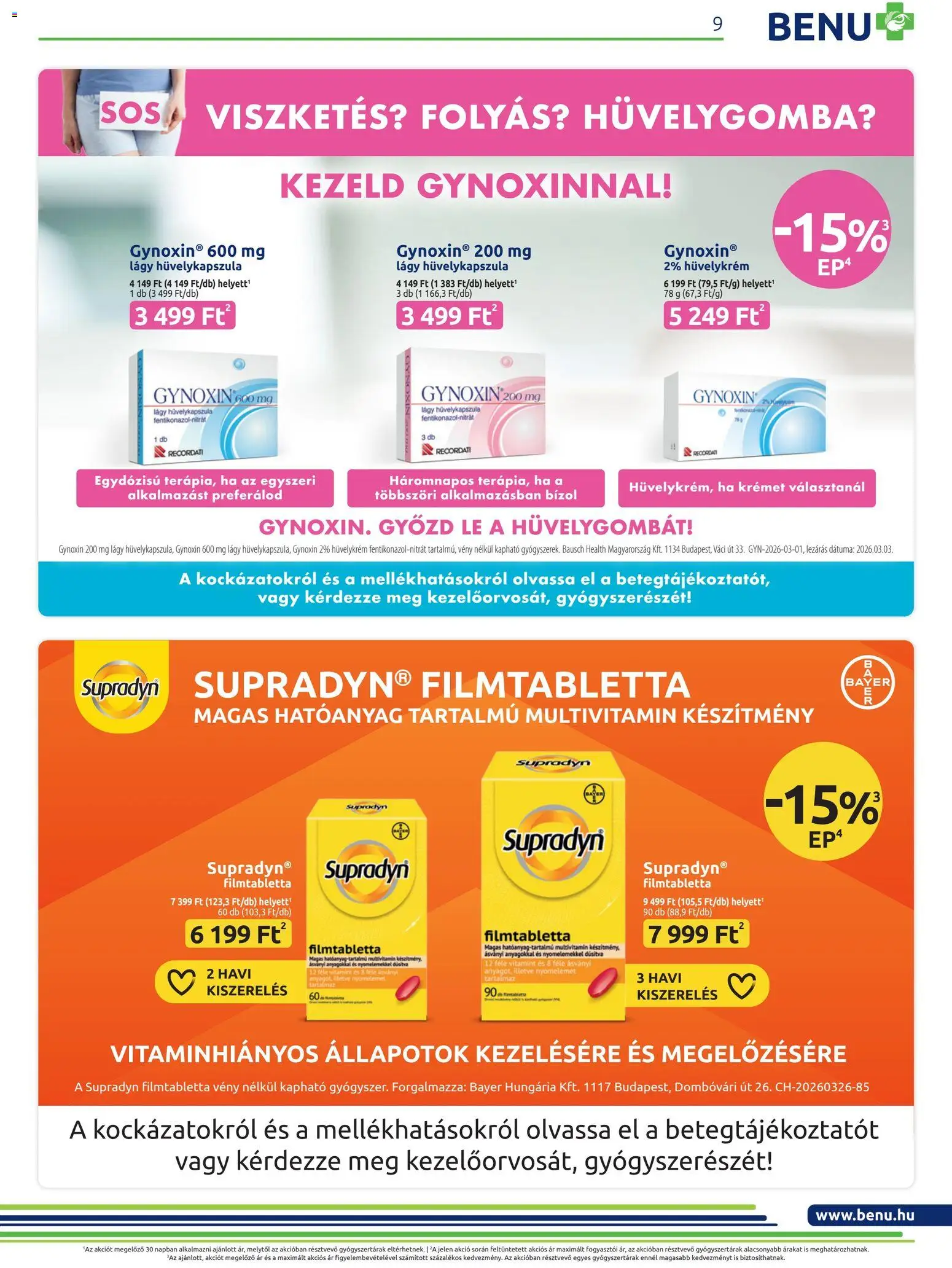 BENU Gyógyszertárak akciós ujság - amely érvényes a következő dátumtól: 01.05.2026 | Oldal: 9 | Termékek: Multivitamin