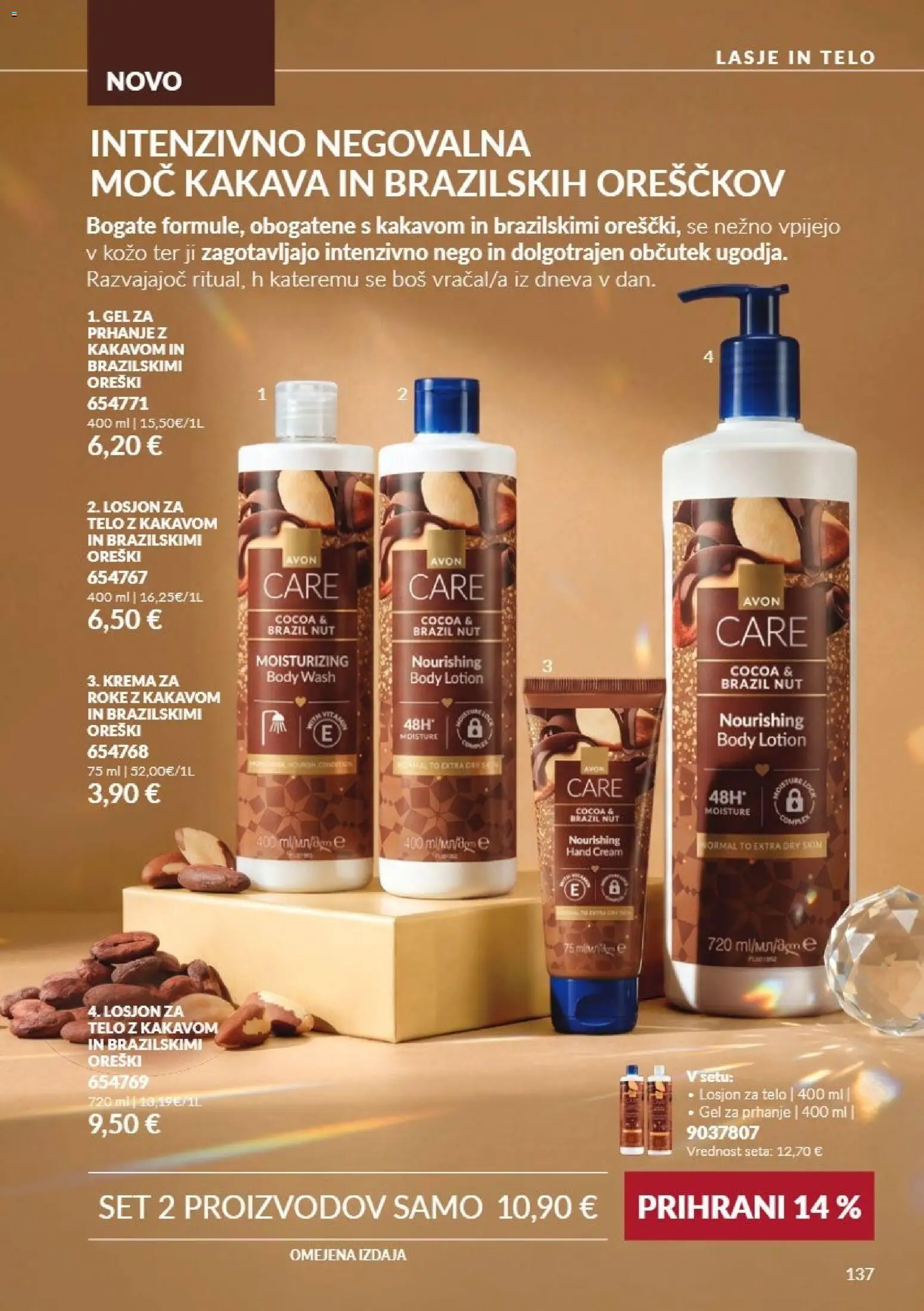 Novi Avon katalog ponudbe – veljaven od 01.11.2026 | Stran: 137 | Izdelki: Gel za prhanje, Oreški, Krema