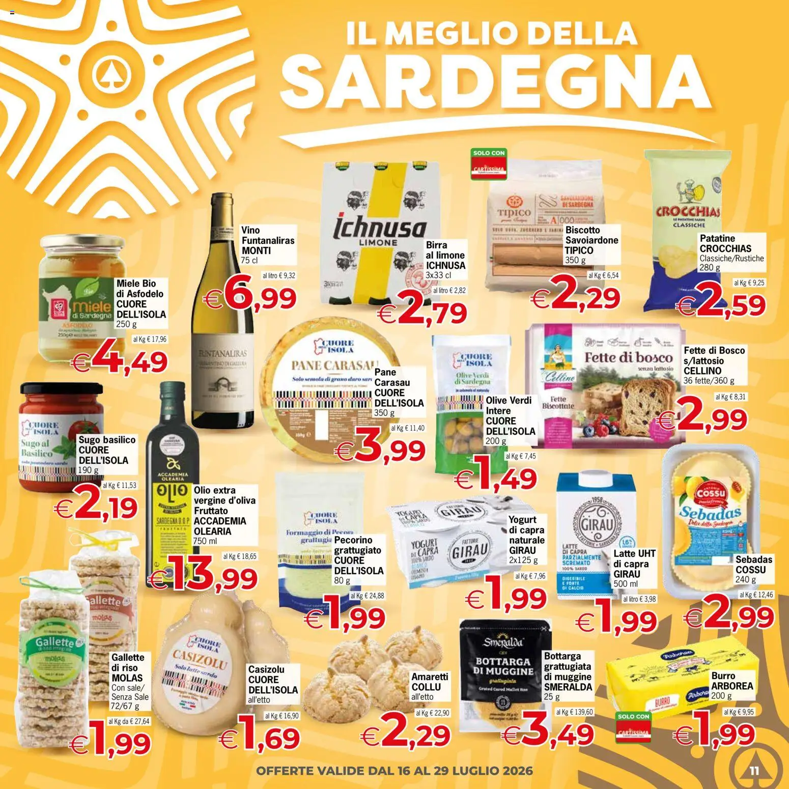 Volantino Eurospar del 16/07/2026 | Pagina: 11 | Prodotti: Birra, Latte, Olio, Gallette