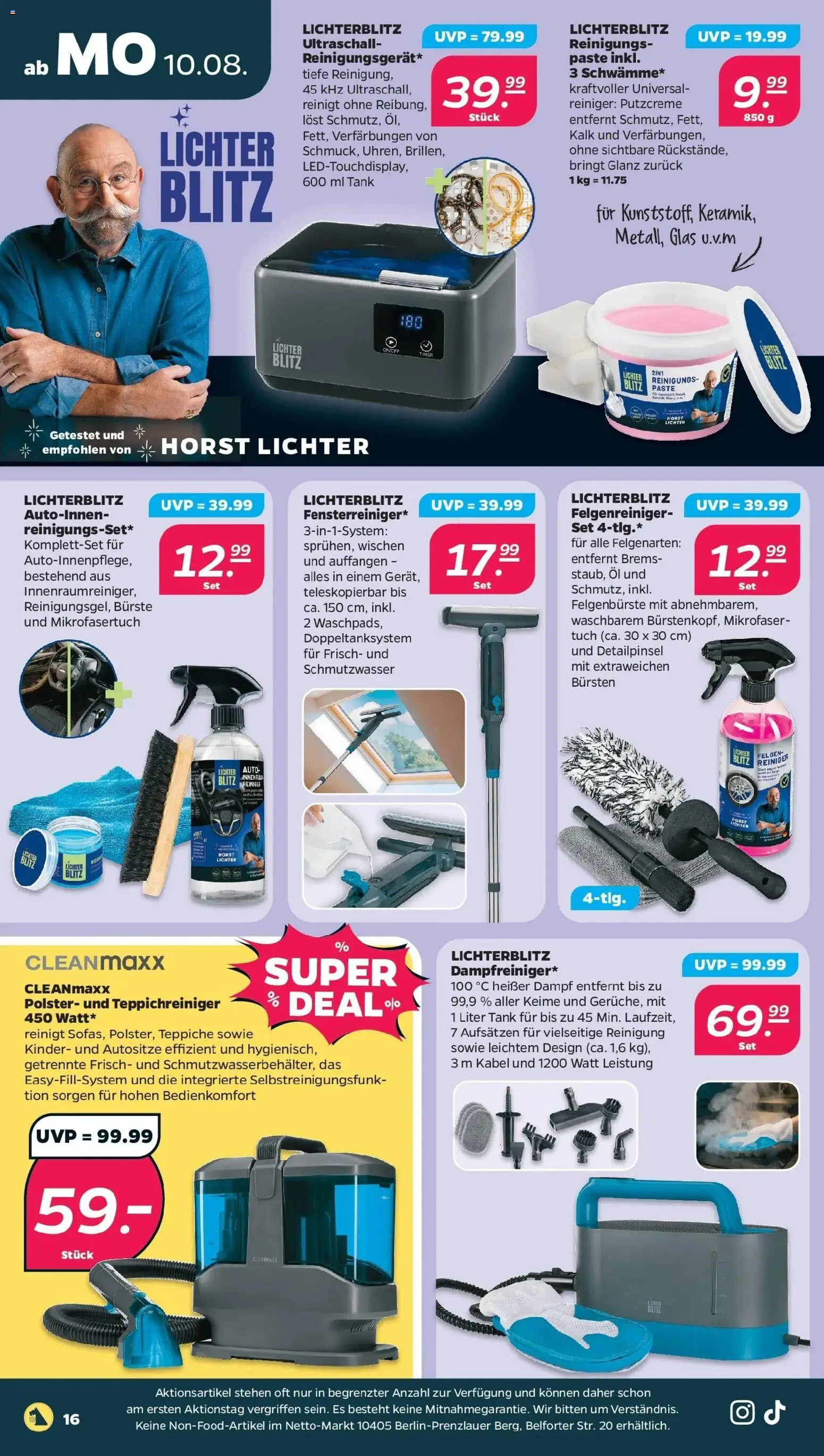 Netto - Netto APS : Wochenangebote ab 10.08.2026 → Angebote nächste Woche | Seite: 18 | Produkte: Kabel, Öl, Bürste, Kalk