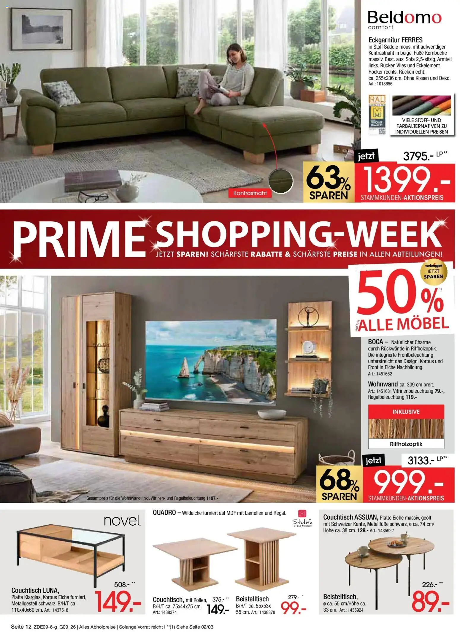Zurbrüggen Prime Shopping week – gültig ab 12.09.2026 | Seite: 14 | Produkte: Hocker, Wohnwand, Beistelltisch, Kissen