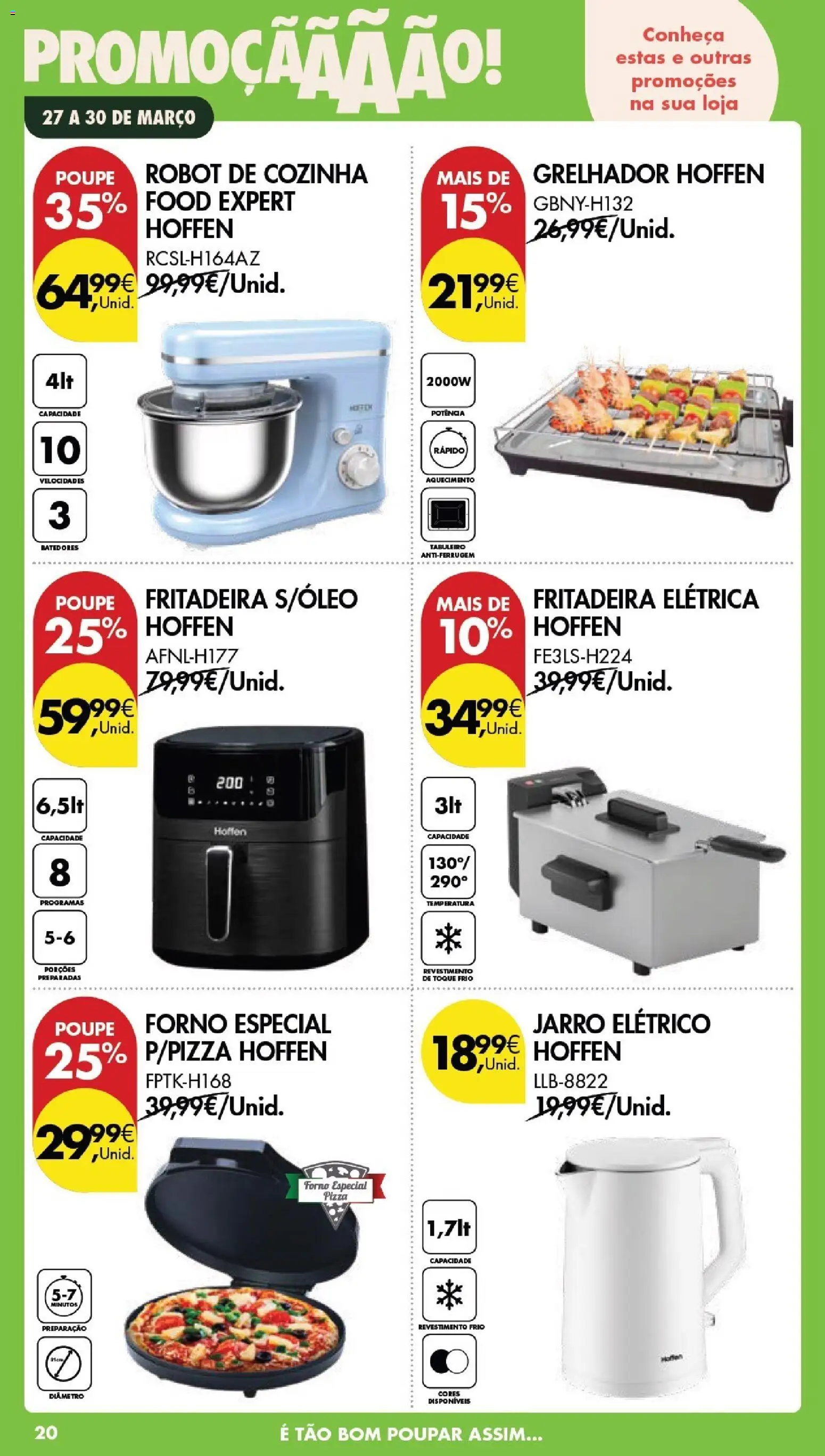 Pingo Doce Poupe este Fim de Semana │ válido de 27.03.2026 | Página: 20 | Produtos: Forno, Air fryer, Fritadeira elétrica, Pizza