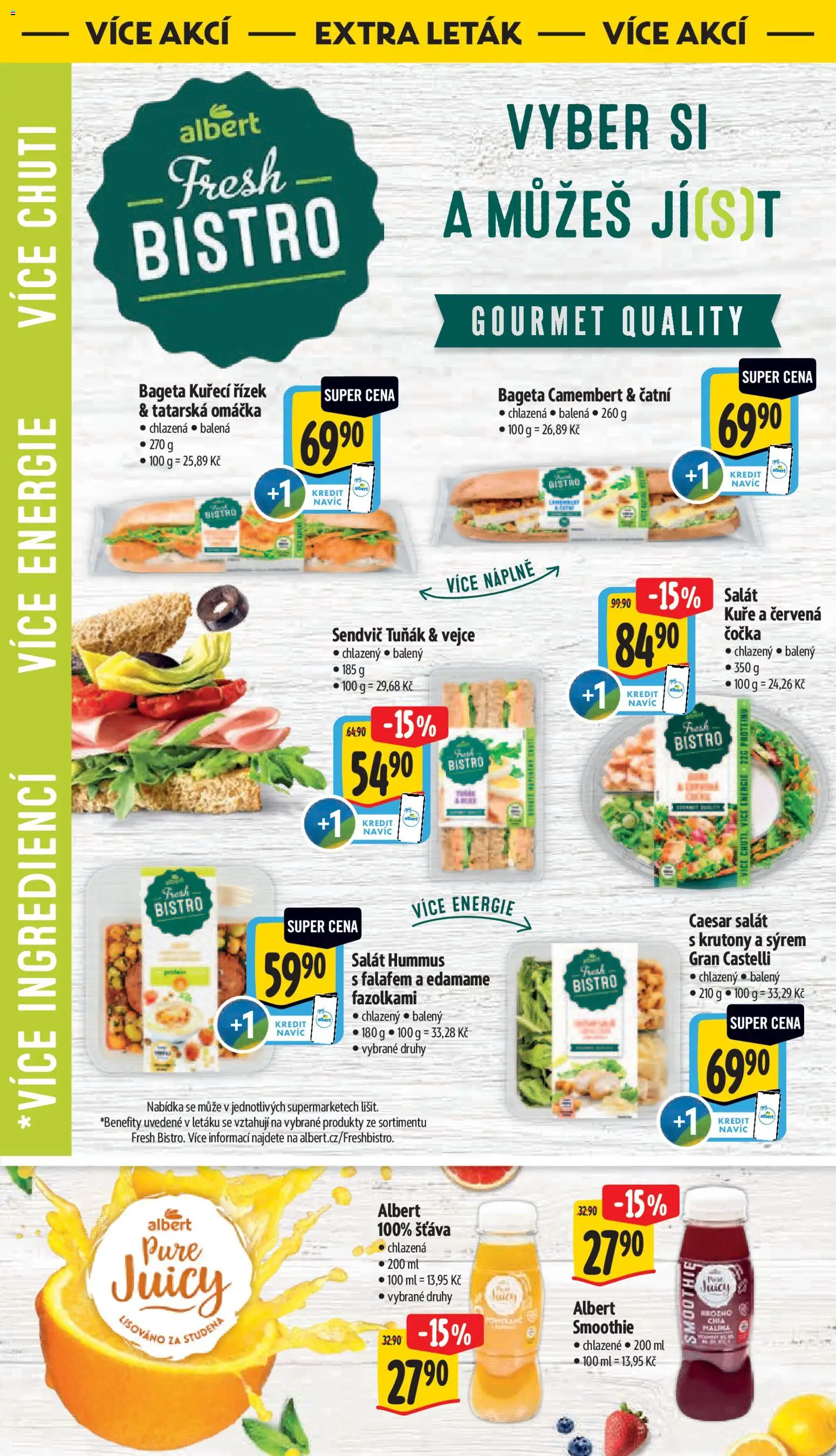 Albert leták - Supermarket od 16.09.2026 | Strana: 40 | Produkty: Smoothie, Krutony, Tatarská omáčka, Camembert