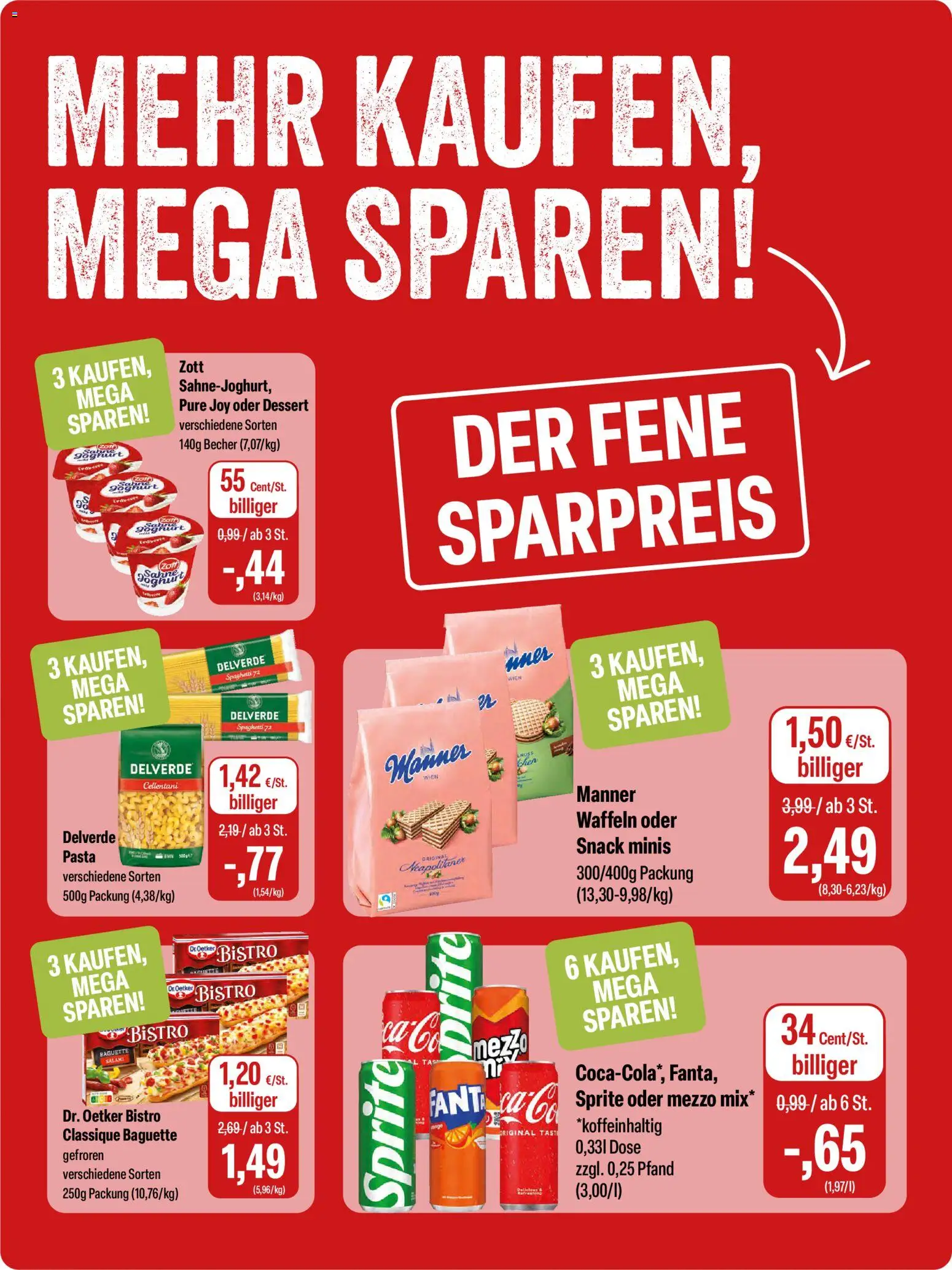 Feneberg Angebote – gültig ab 18.06.2026 | Seite: 10 | Produkte: Sprite, Joghurt, Waffeln, Pasta