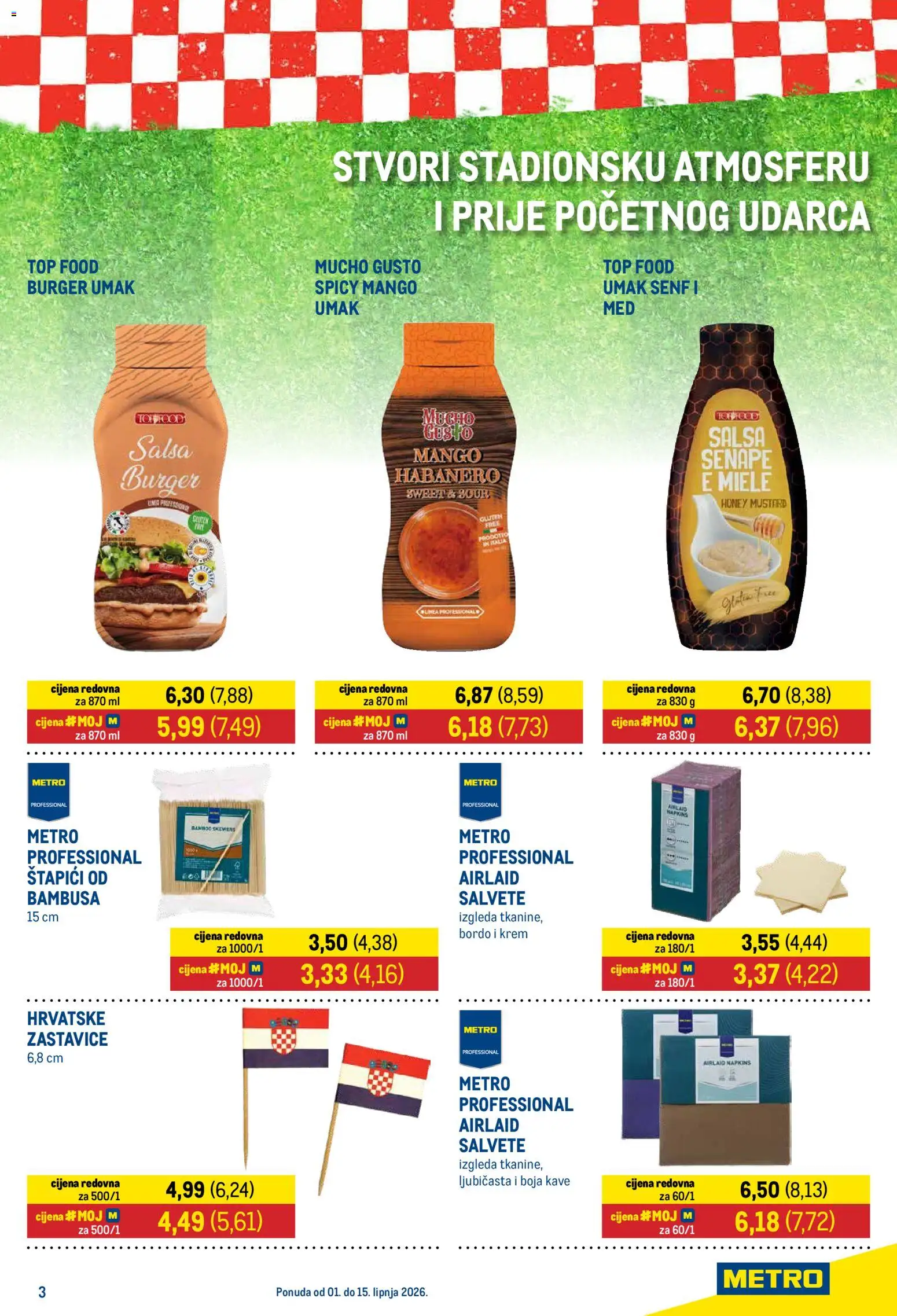 Metro katalog | vrijedi od 01.06.2026 | Stranica: 3 | Proizvodi: Salvete, Umak, Mango, Senf