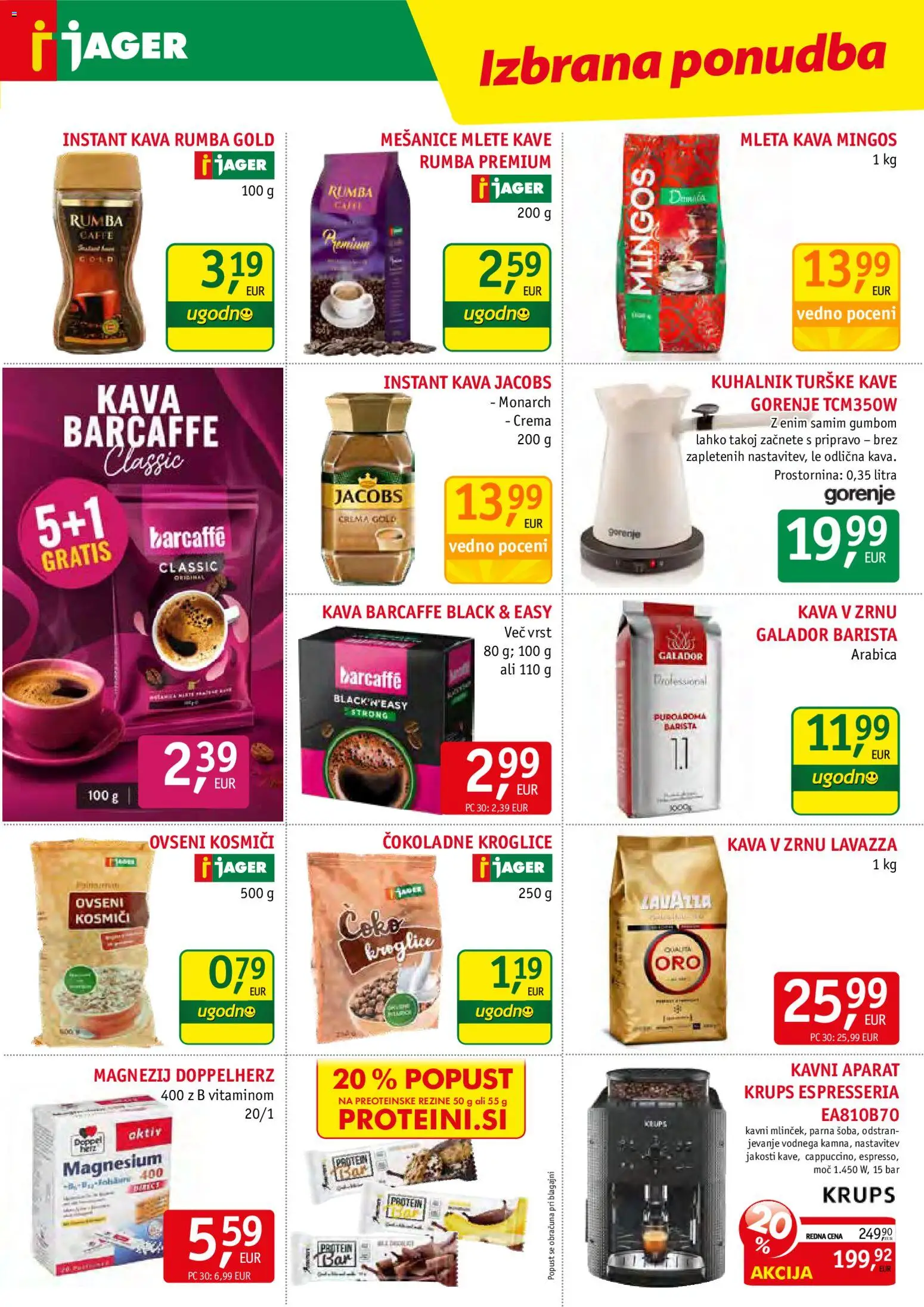 Novi Jager katalog ponudbe – veljaven od 05.08.2026 | Stran: 11 | Izdelki: Kuhalnik, Instant kava, Kava, Kosmici