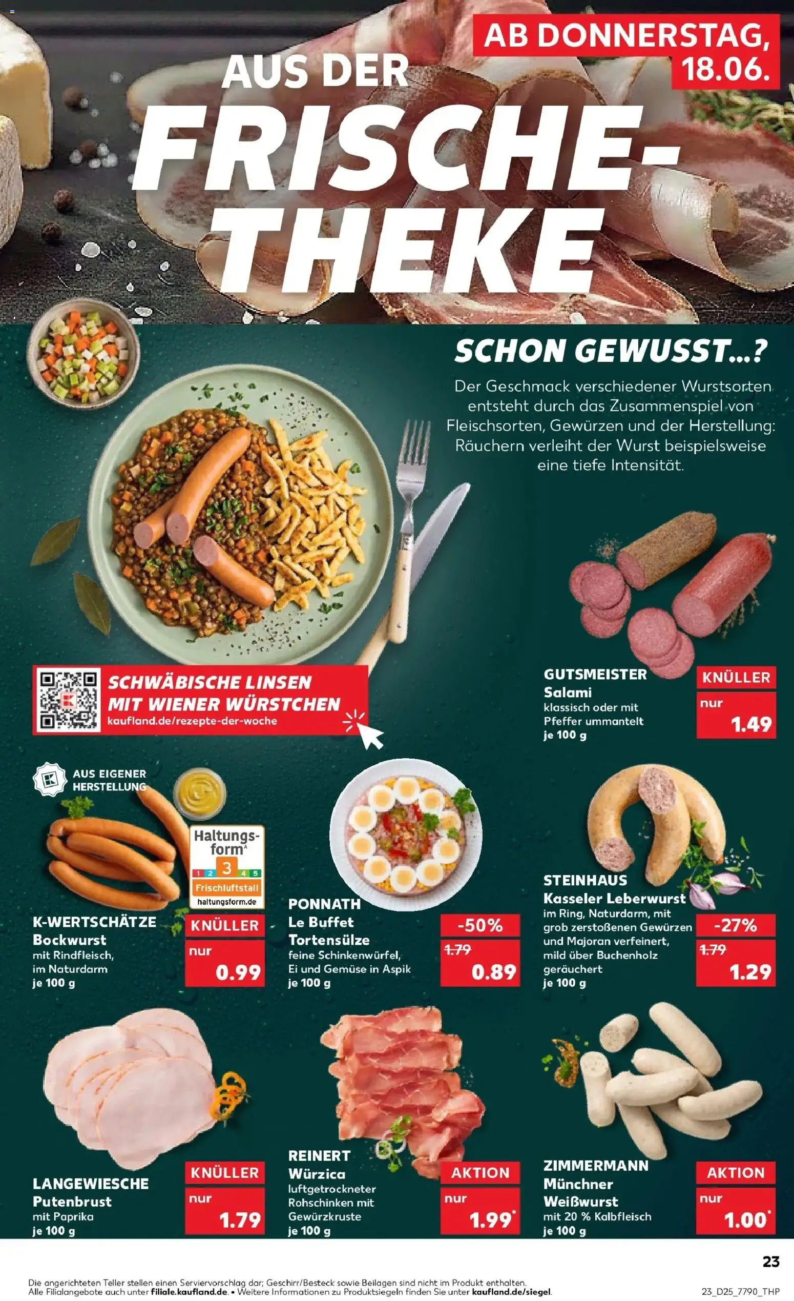 Kaufland Prospekt Eisenberg – gültig ab 15.06.2026 | Seite: 32 | Produkte: Bockwurst, Gemüse, Pfeffer, Salami