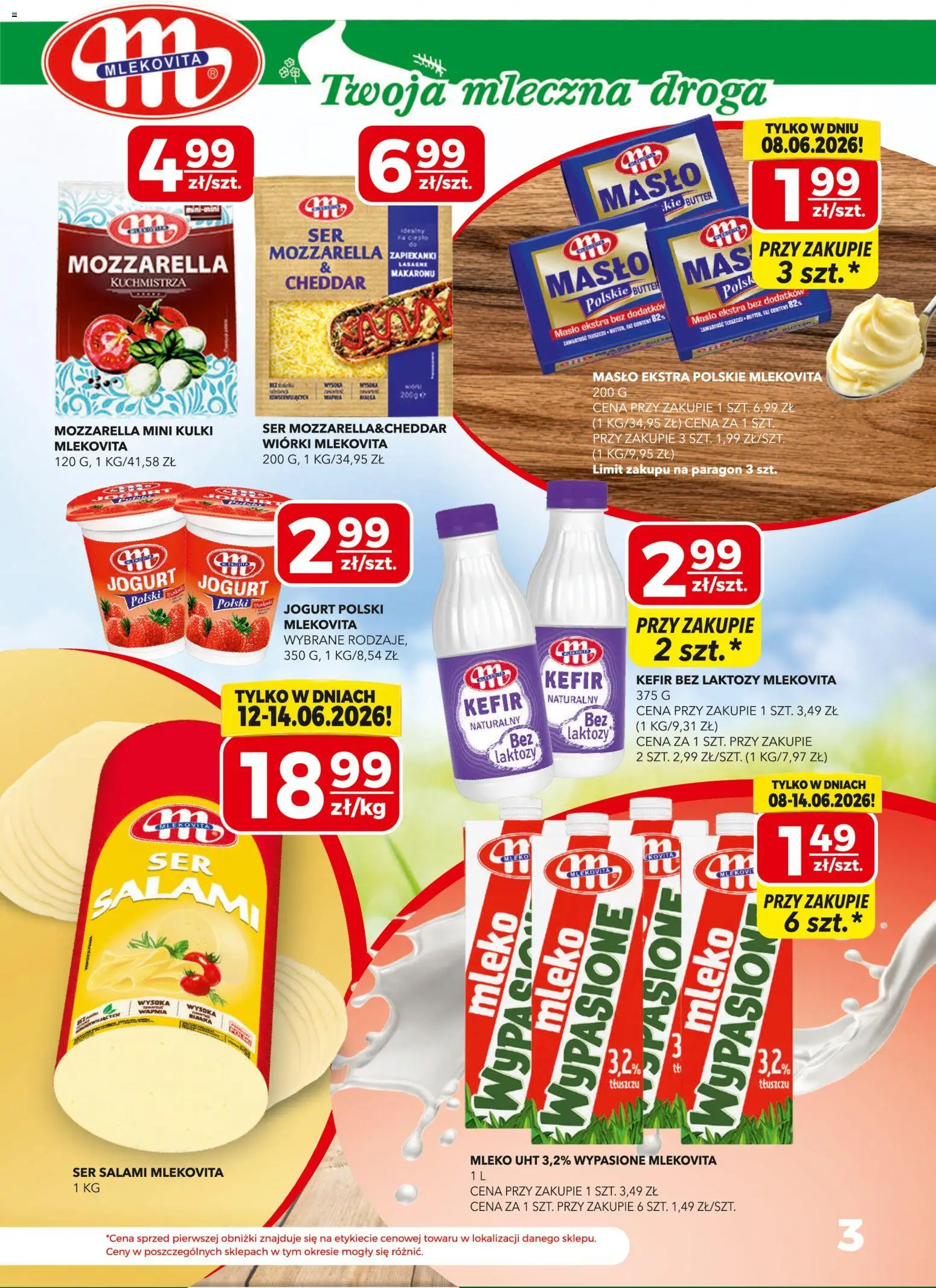 Top Market gazetka od 02.06.2026 | Strona: 3 | Produkty: Lasagne, Kefir naturalny, Ser, Cheddar