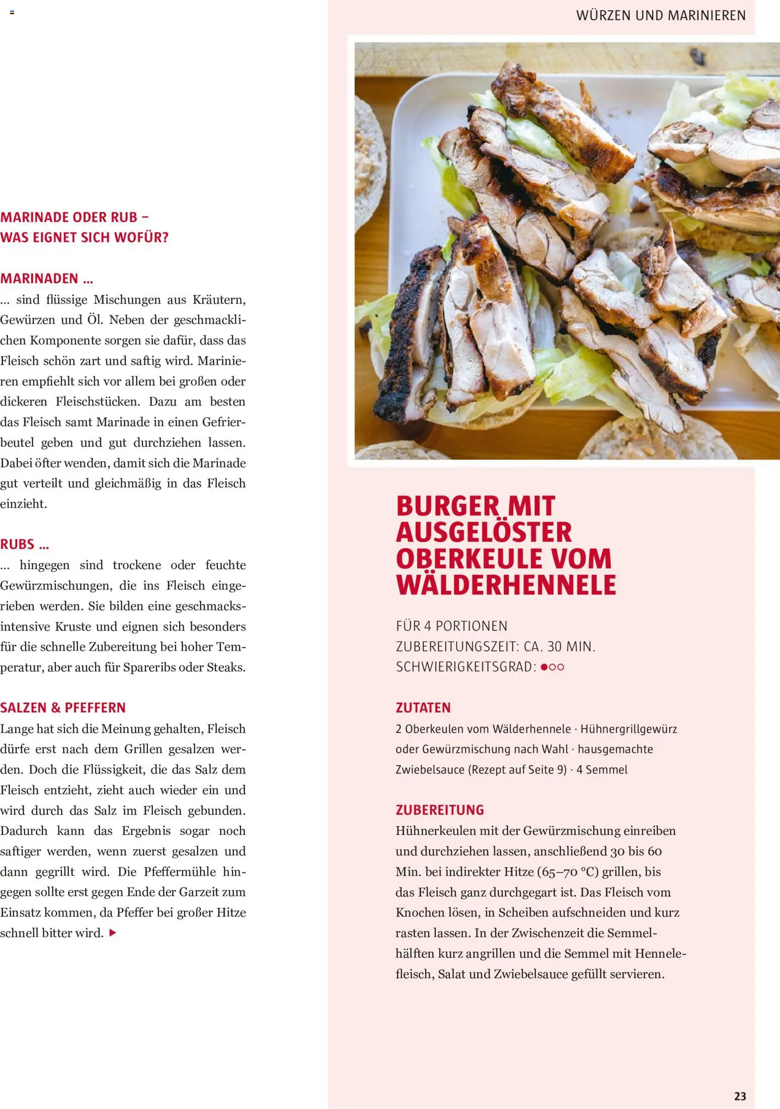 Sutterlüty Sommer 2026 gültig ab 21.10.2026 | Seite: 23 | Produkte: Burger, Salz, Pfeffermühle, Würzen