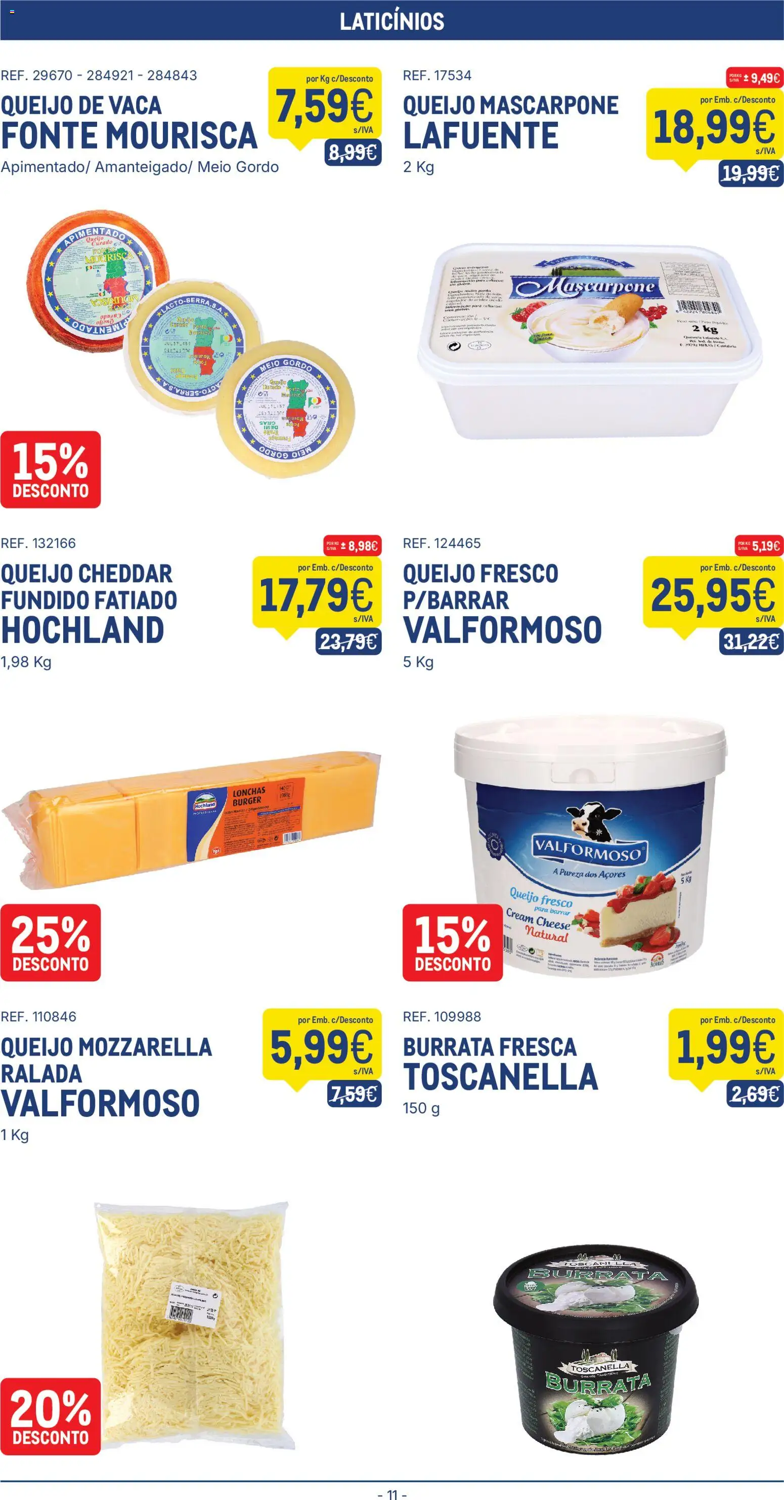 Makro folheto │ válido de 18/08/2026 | Página: 11 | Produtos: Queijo Mozzarella, Queijo mascarpone, Laticínios, Queijo Cheddar