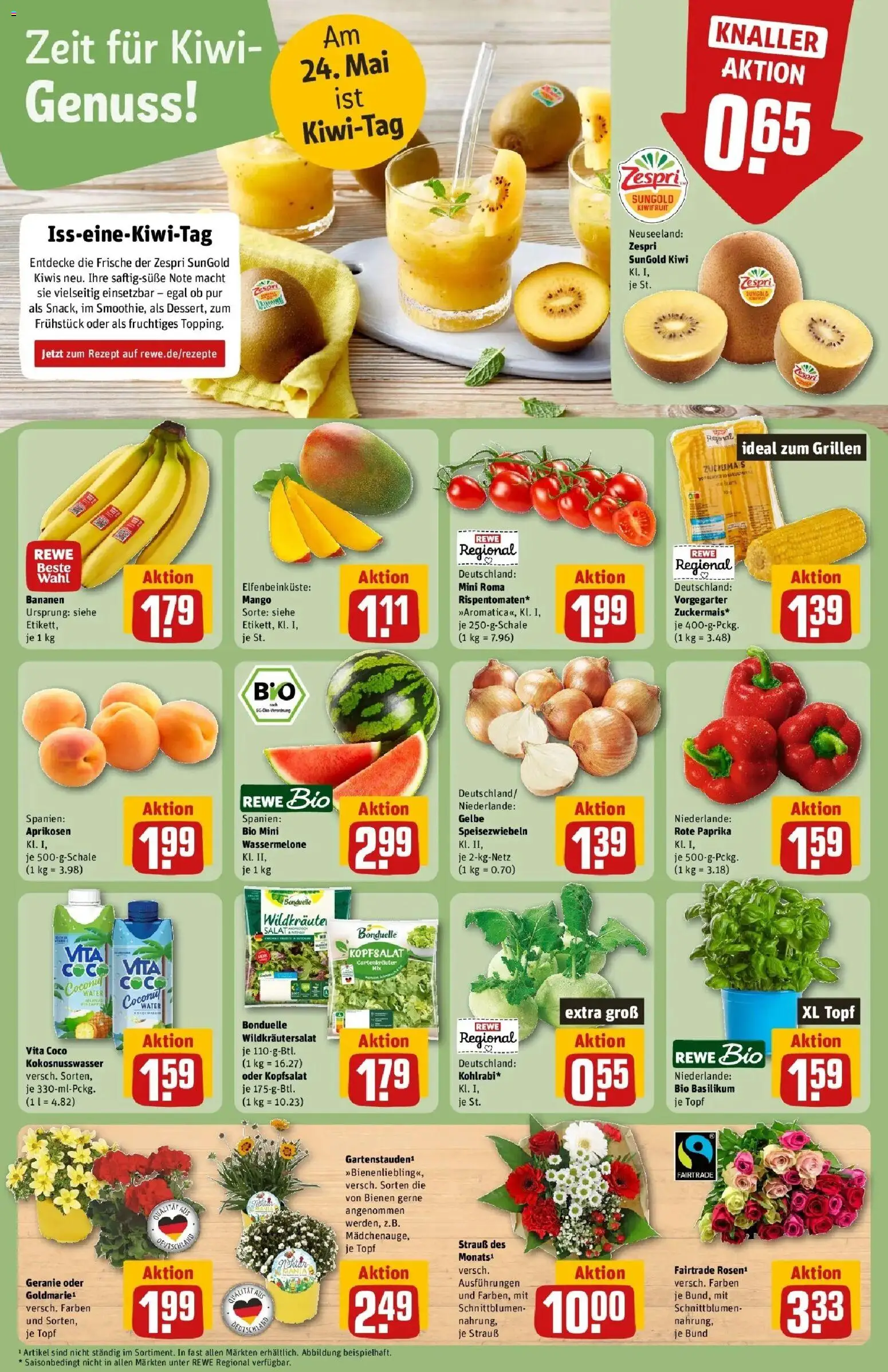 Rewe Prospekt Wallmerod – gültig ab 17.05.2026 | Seite: 14 | Produkte: Kohlrabi, Bananen, Mango, Salat