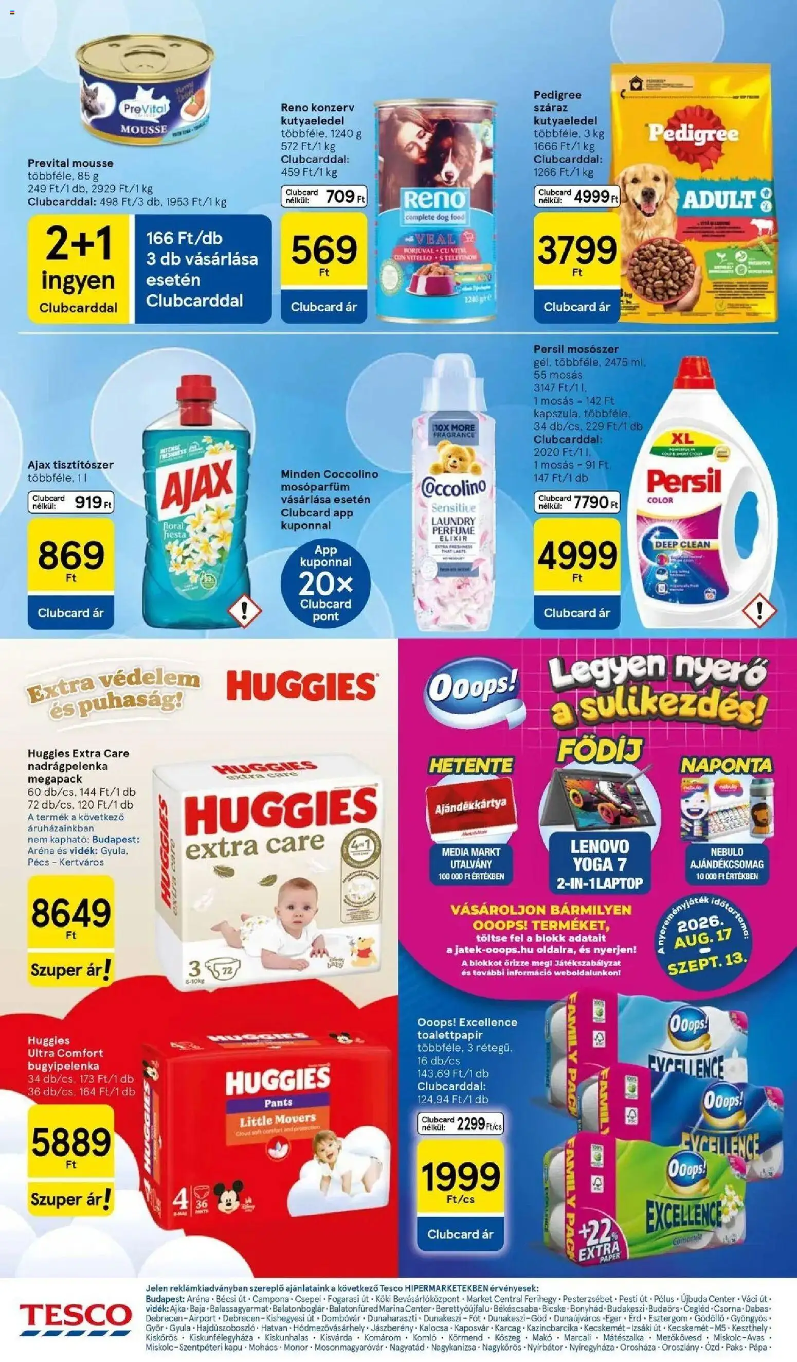Tesco akciós ujság - amely érvényes a következő dátumtól: 2026.08.13. | Oldal: 30 | Termékek: Kutyaeledel, Prevital, Kapu, Tisztítószer