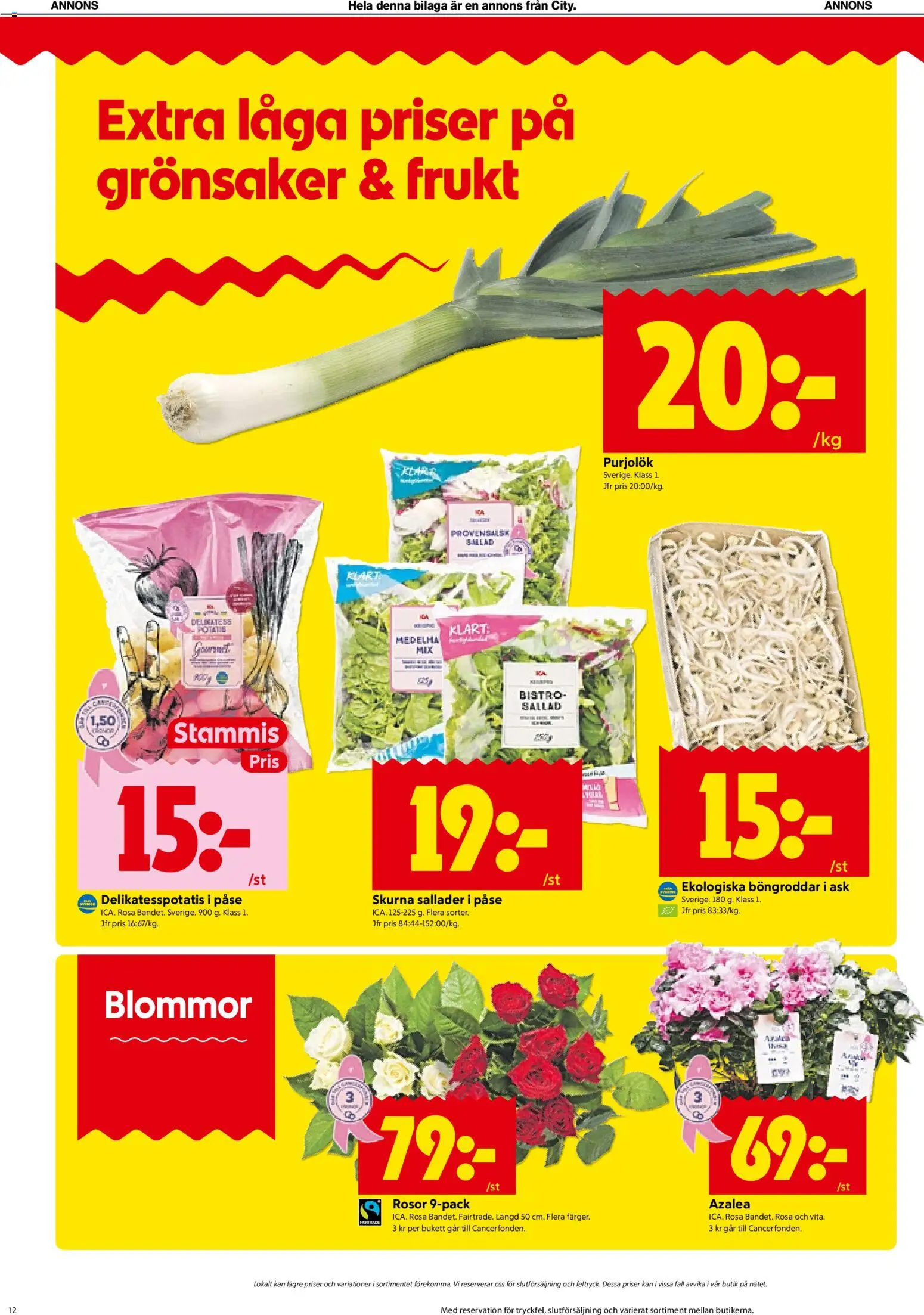ICA Kvantum reklamblad aktuell från 28/09/2026 | Sida: 12 | Produkter: Frukt, Purjolök, Potatis, Blommor