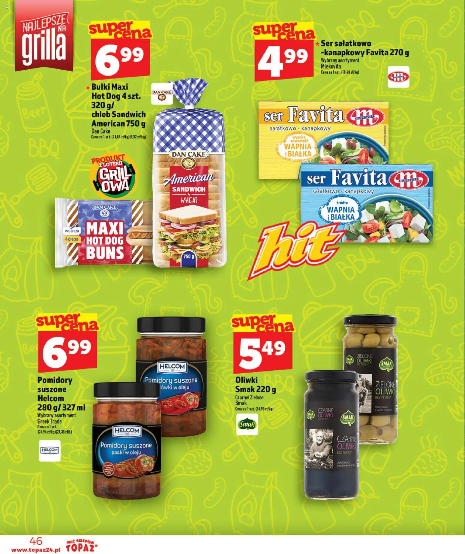 Topaz gazetka - Otwarcie Stoczek Łukowski od 30.05.2026 | Strona: 46 | Produkty: Grill, Pomidory suszone, Ser, Pomidory