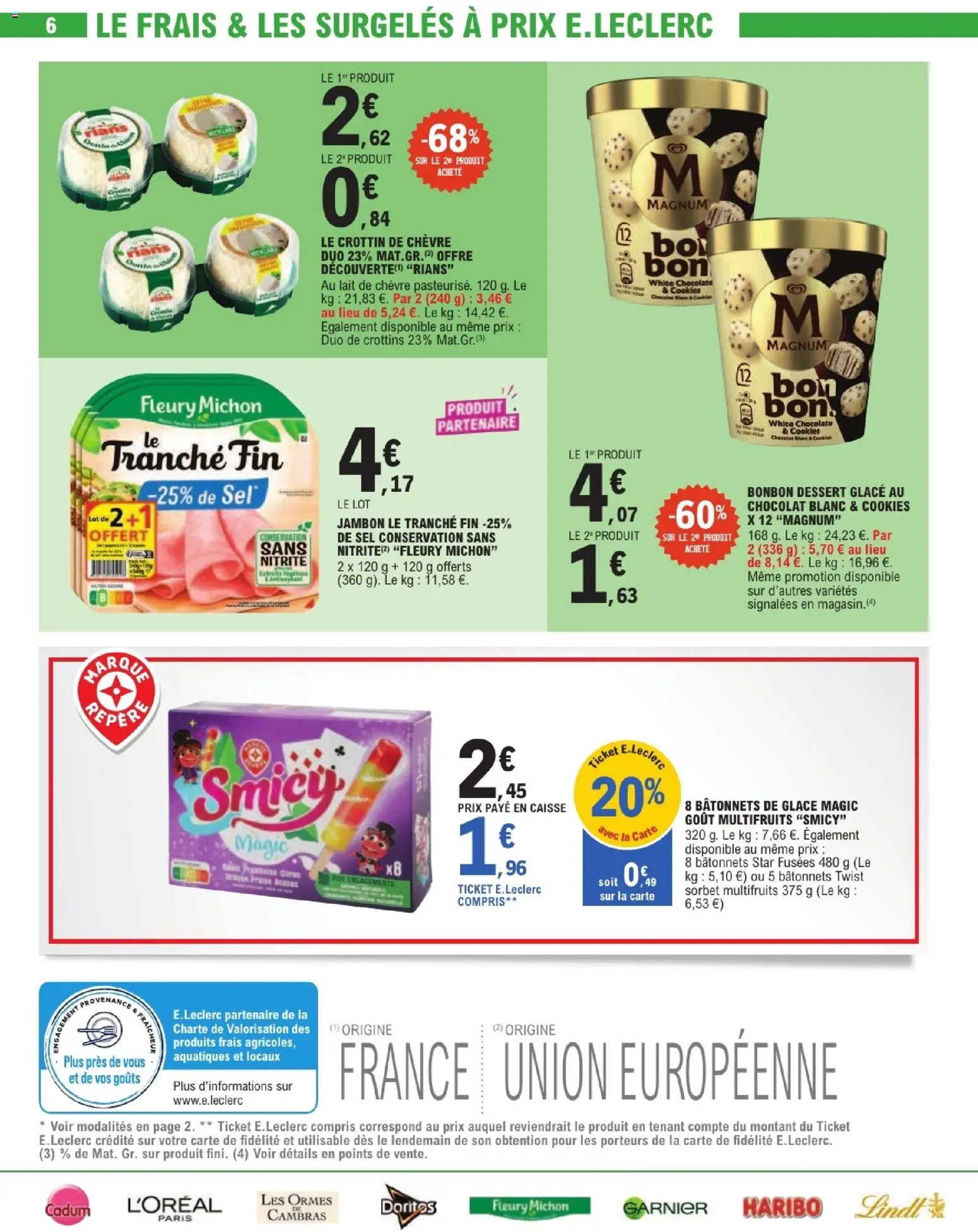 {H1} | Page: 6 | Produits: Sel, Lait, Chocolat, Lindt