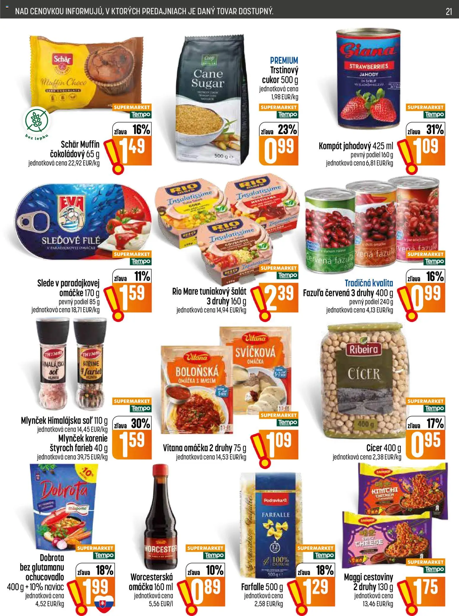 Nové COOP Jednota akcie – leták je platný od 13.08.2026 | Strana: 21 | Produkty: Fazuľa, Rio Mare, Šalát, Korenie