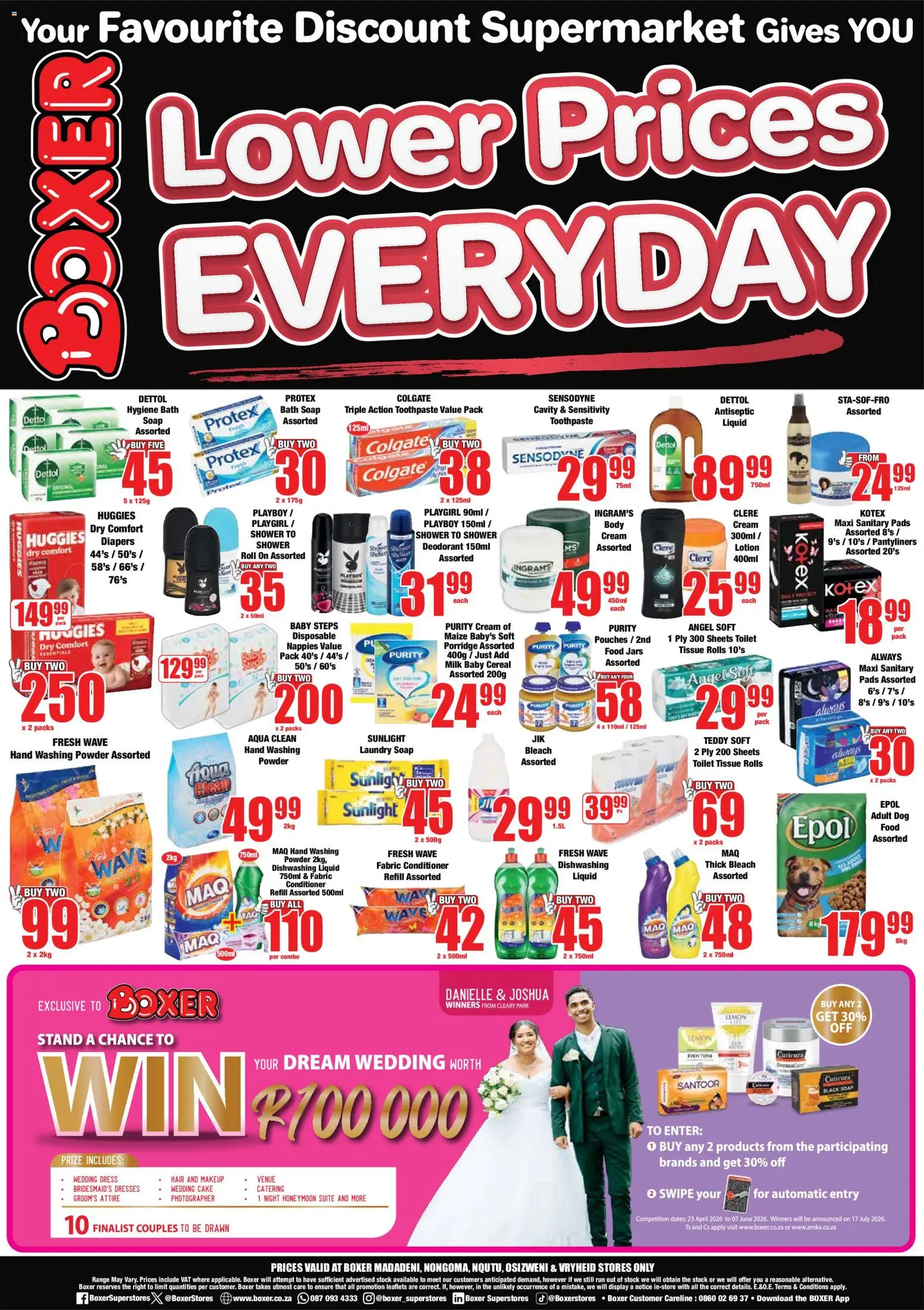 New Boxer catalogue – valid from 11.05.2026 | Page: 8 | Products: Shower, Pads, Nappies, Dog food