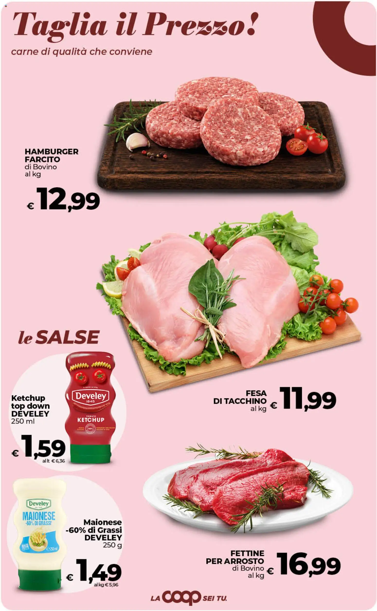 Volantino COOP del 21/08/2026 | Pagina: 18 | Prodotti: Bovino, Arrosto, Tacchino, Hamburger