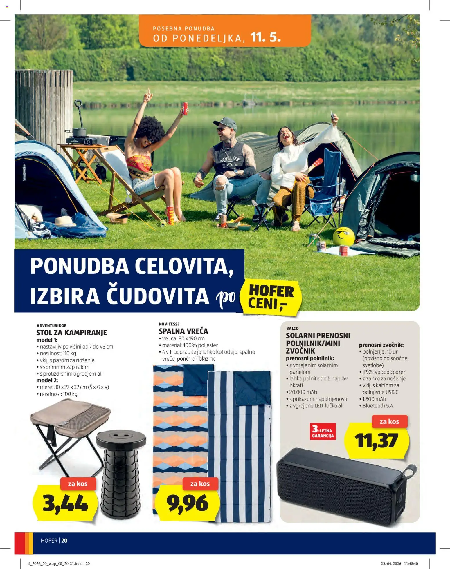 Novi Hofer katalog ponudbe – veljaven od 06.05.2026 | Stran: 20 | Izdelki: Zvocnik, Usb, Stol, Polnilnik