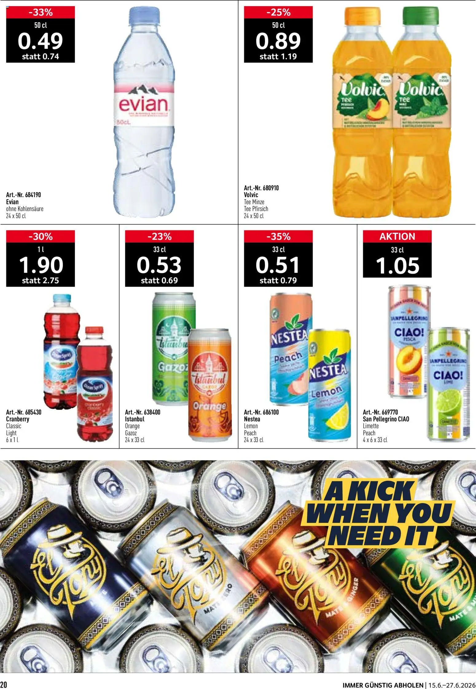 Prodega aktionen Summertime – gültig ab 15.06.2026 | Seite: 20 | Produkte: Tee, Limette, Pfirsich
