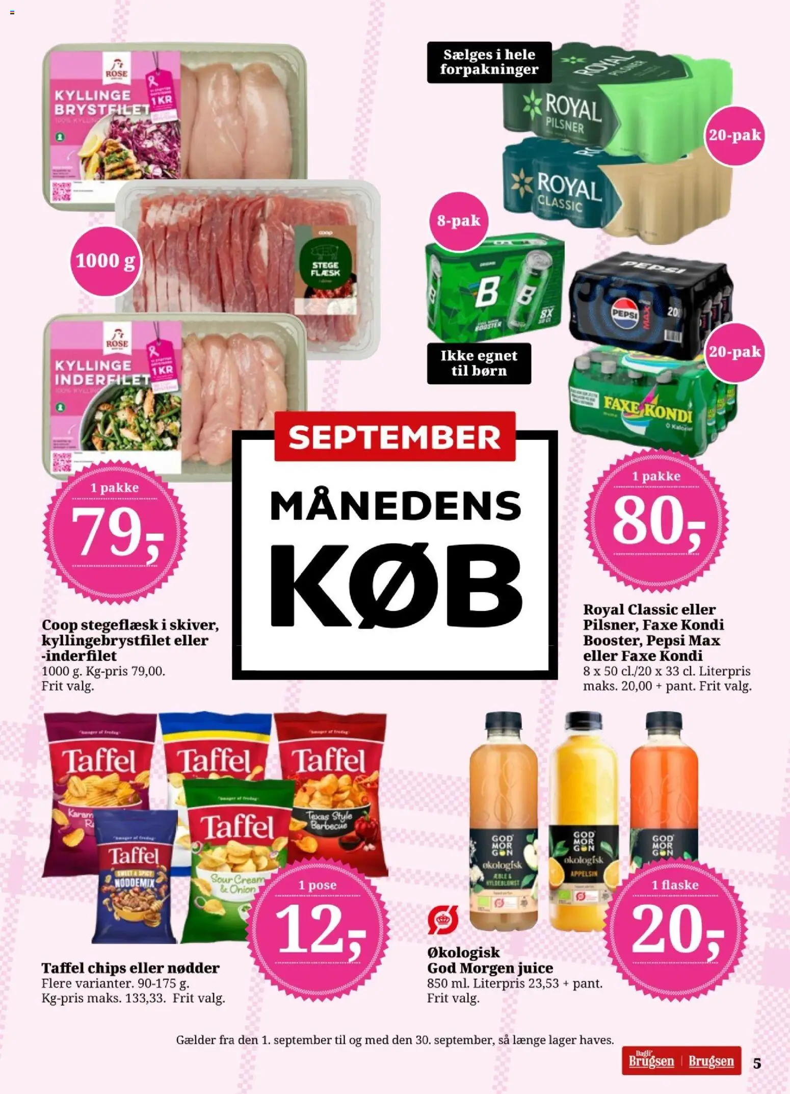Dagli'Brugsen tilbudsavis – gyldig fra 11/09/2026 | Side: 5 | Produkter: Nødder, Faxe Kondi, Pepsi, Pepsi Max
