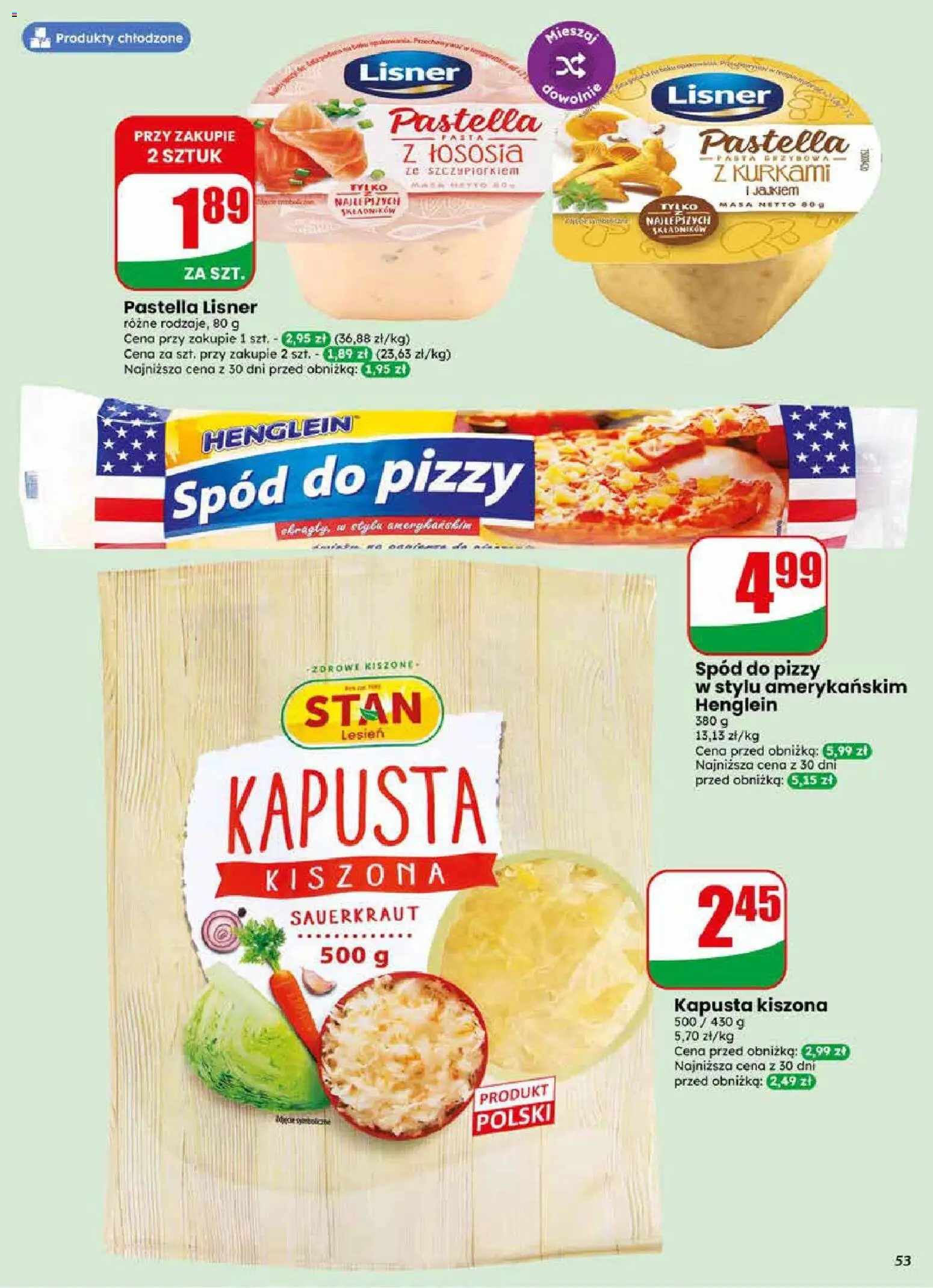 Dino gazetka od 10.06.2026 | Strona: 53 | Produkty: Kapusta, Kapusta kiszona, Spód do pizzy, Pizza
